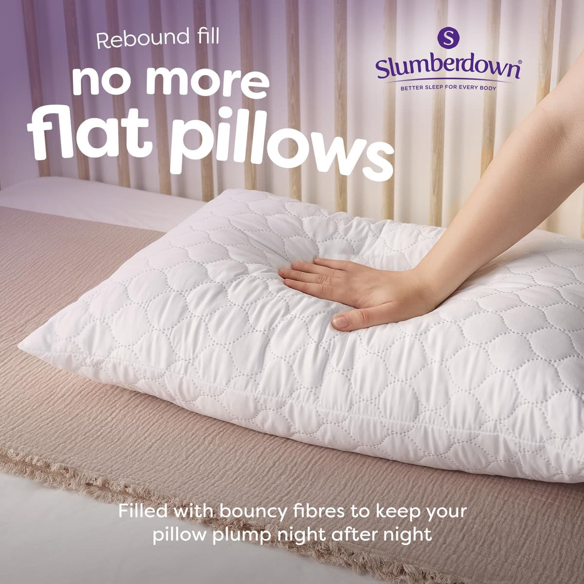 Slumberdown Pillows 2 Pack Hotel Quality – Firm, Plump Hypoallergenic Pillows for Back & Side Sleepers, Sleep Better. Feel Better — view 2