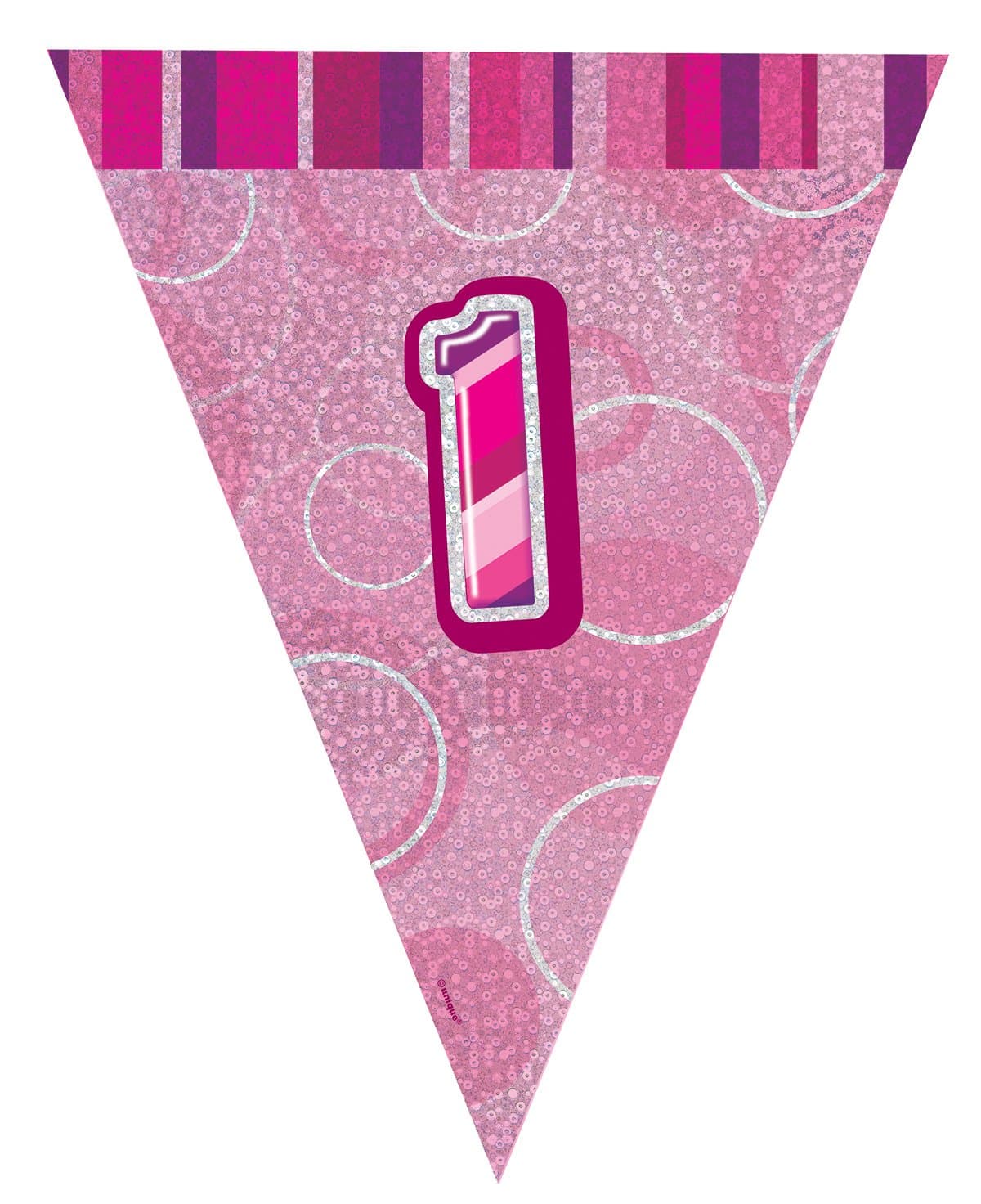 Unique Party 92068 - 9ft Foil Glitz Pink Happy 80th Birthday Banner — view 157