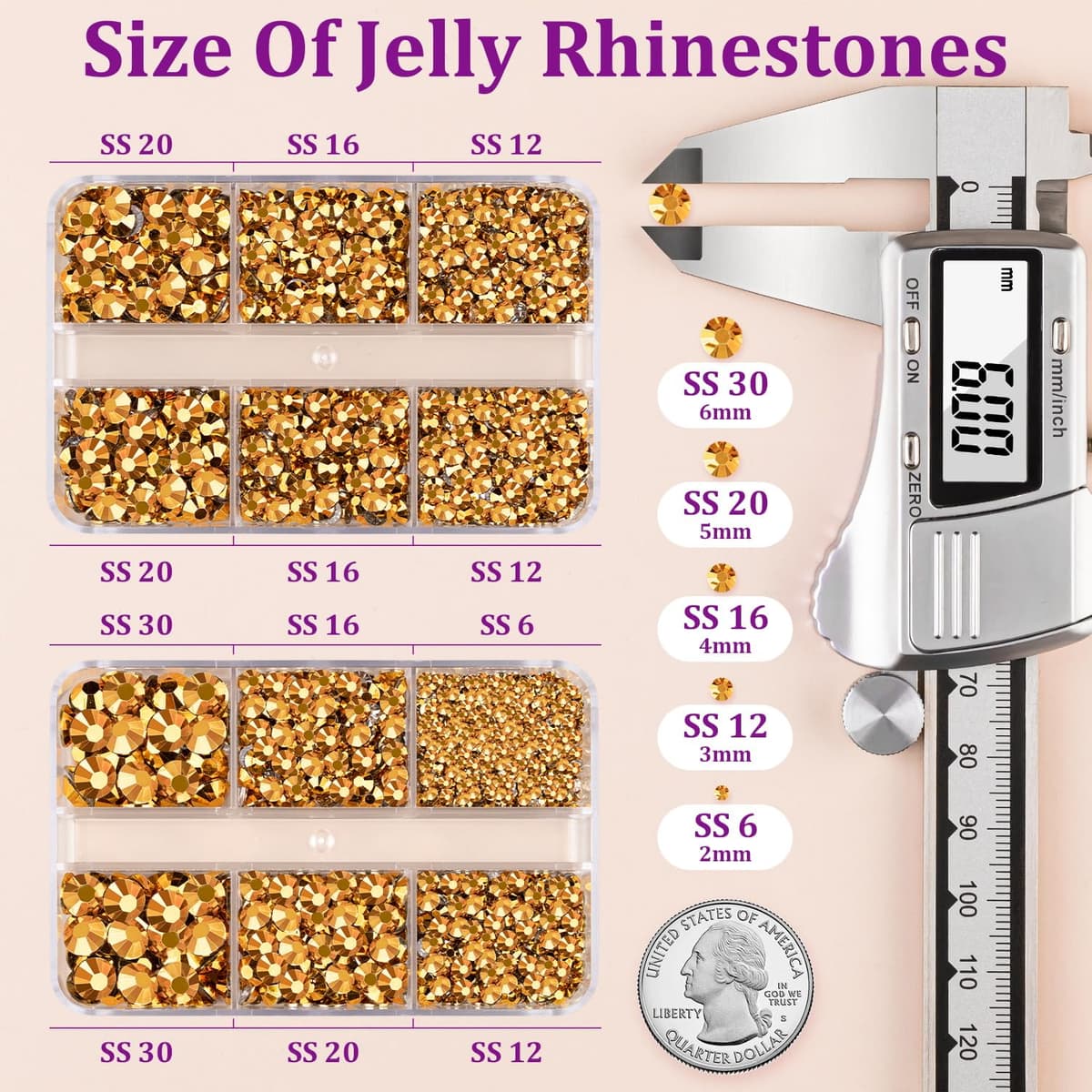 Resin Jelly Rhinestones for Crafting with B7000 Jewelry Glue, 2 Boxes Gold Flatback Crystals with 2Pcs 10ml Glue, Bedazzling Non Hotfix Gems for DIY Tumblers Clothing Shoes Manicure — view 2