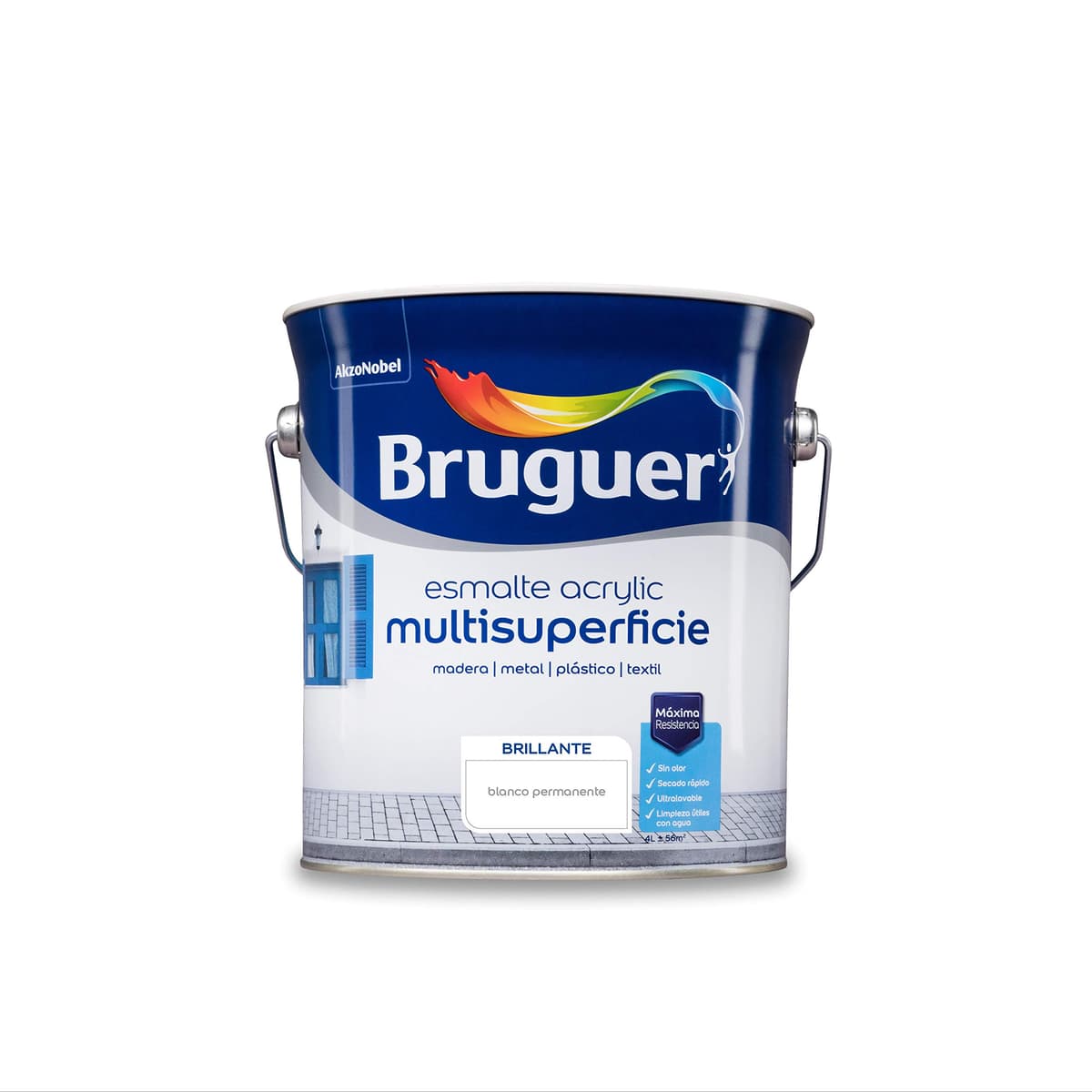 Bruguer Acrylic Multisuperficie Esmalte al agua Satinado - Pintura 750 mL, Blanco Permanente — view 111