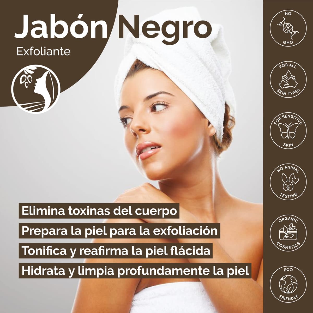 Fatima's Garden Jabón Negro con Eucalipto - Limpiador Purificante, 150g — view 4