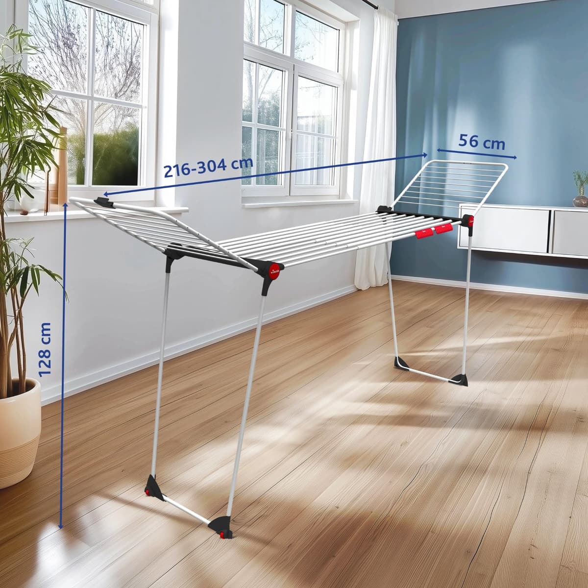 Vileda Infinity Flex | Tendedero Grande y Extensible | Tendedero de Acero y Aluminio | Ya montado | Alas Altas — view 5