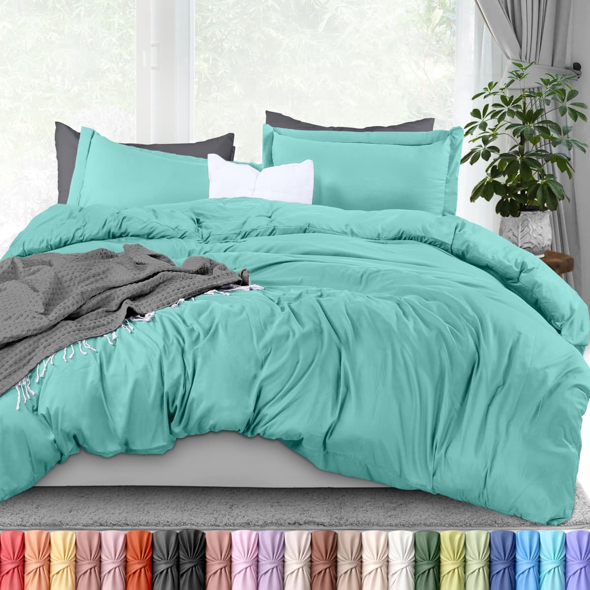Utopia Bedding 3 Piece Single Bedding Set - Duvet Cover, Fitted Sheet with Pillow case - Soft Brushed Microfiber (Grey) — view 15