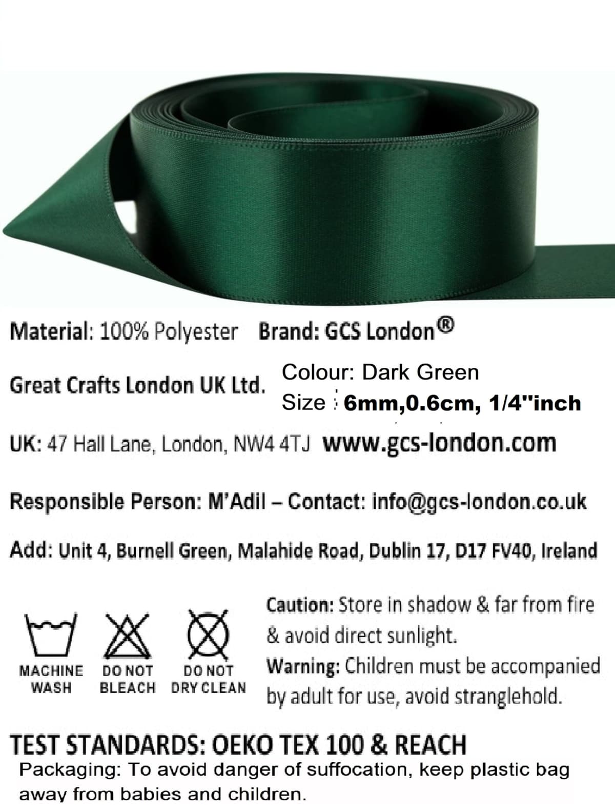 Satin Ribbon. 38mm Wide 5 Meters (Dark Green) Gift Wrap Ribbon, Ribbons for Gift Wrapping, Christmas Ribbon, Gift Wrapping Ribbon for Crafting, Wedding Party Decor — view 353