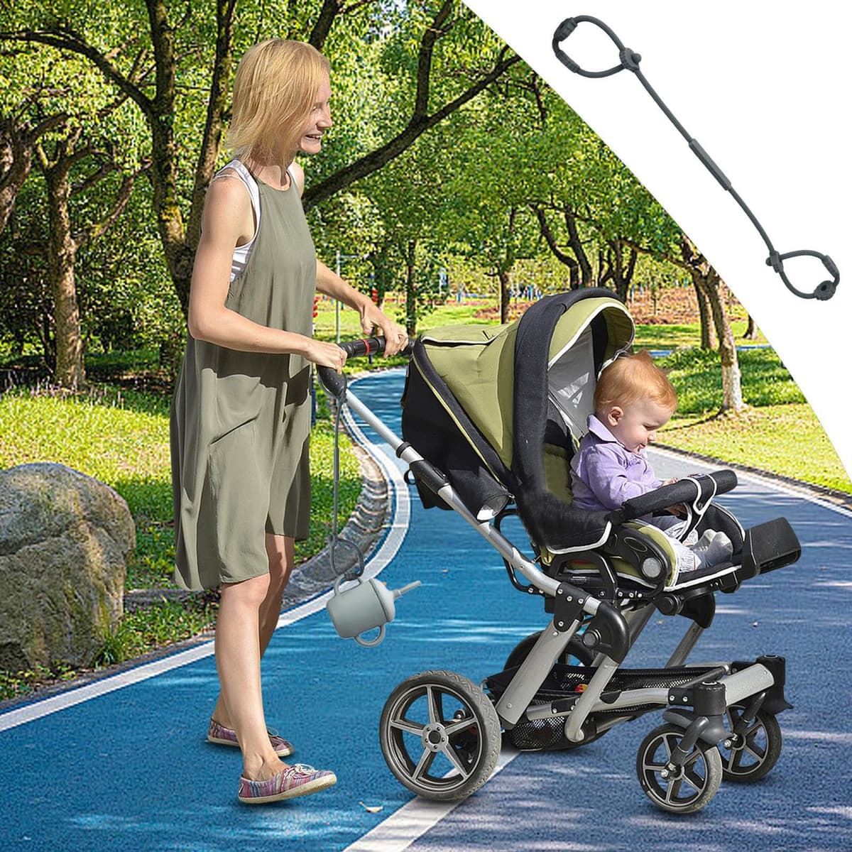 Correa de seguridad para juguetes - Correas dè silicona pàra jùguetes, soporte ajustable paŗa chupete y mordedor | Accesorios multifuncionales parä trona, Clip ṕara cuna, juĝuetes colgantes, cadena a — view 4