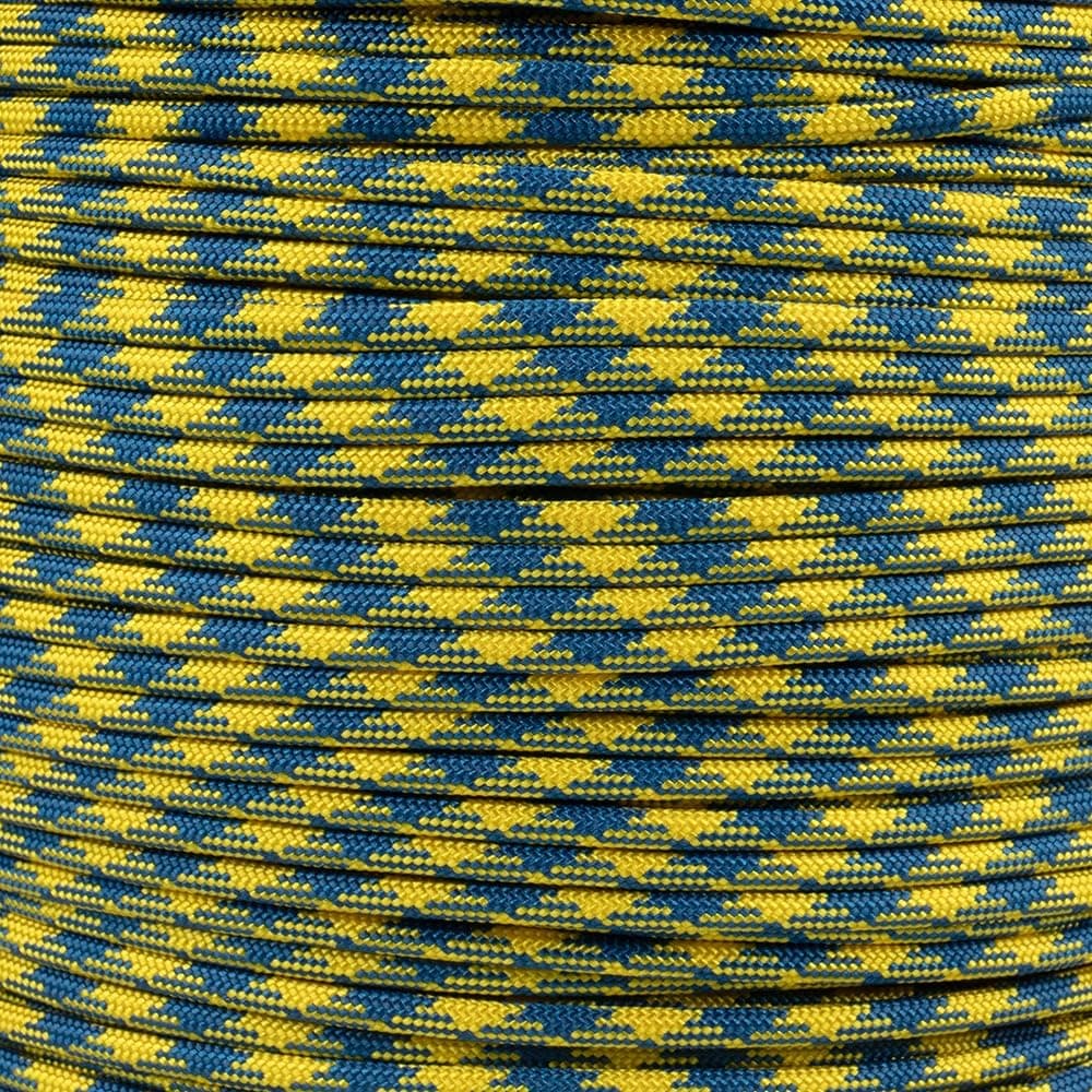 Paracord Planet 50 Foot Hanks of 550 Type III 7 Strand Paracord (Blue & Yellow 50 Feet)