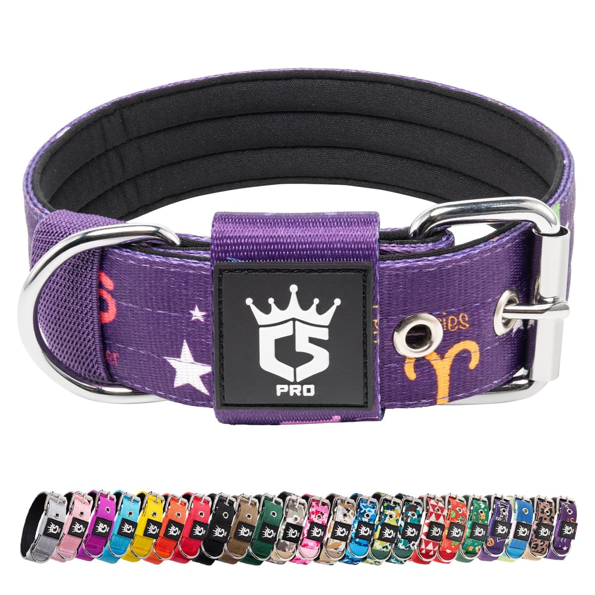 TSPRO Collar Táctico para Perros Ajustable, Collares con Broche de Metal Robusto, de 3,8 cm de Ancho, Duradero y Cómodo para Perros Medianos y Grandes (Negro M) — view 11