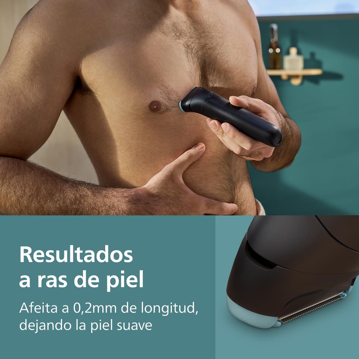 Philips Afeitadora Corporal Series 5000 - Recortador para Hombre con Sistema Triple Protect, Afeita y Recorta la Zona Íntima, Apta para la Ducha, 100 min. de autonomía. Modelo BG5470/15 — view 5