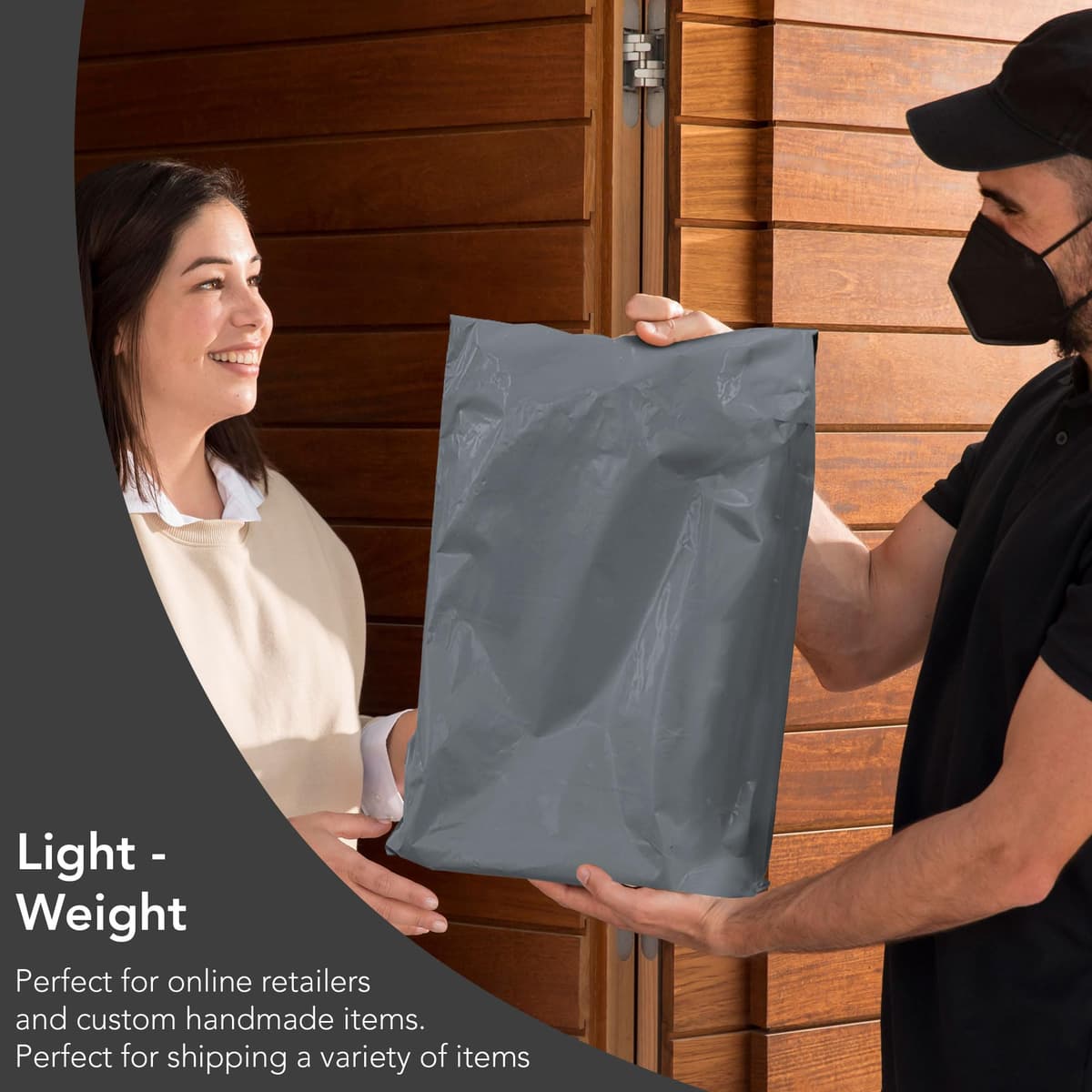 50 Mixed Grey Mailing Poly Postal Self Seal Bags 5 Sizes 10 from Each iSOUL Small to Large Postage Packaging Assorted Mailers Posting Shipping Post Parcels Package Bags (Grey, 5 Size 50) — view 5