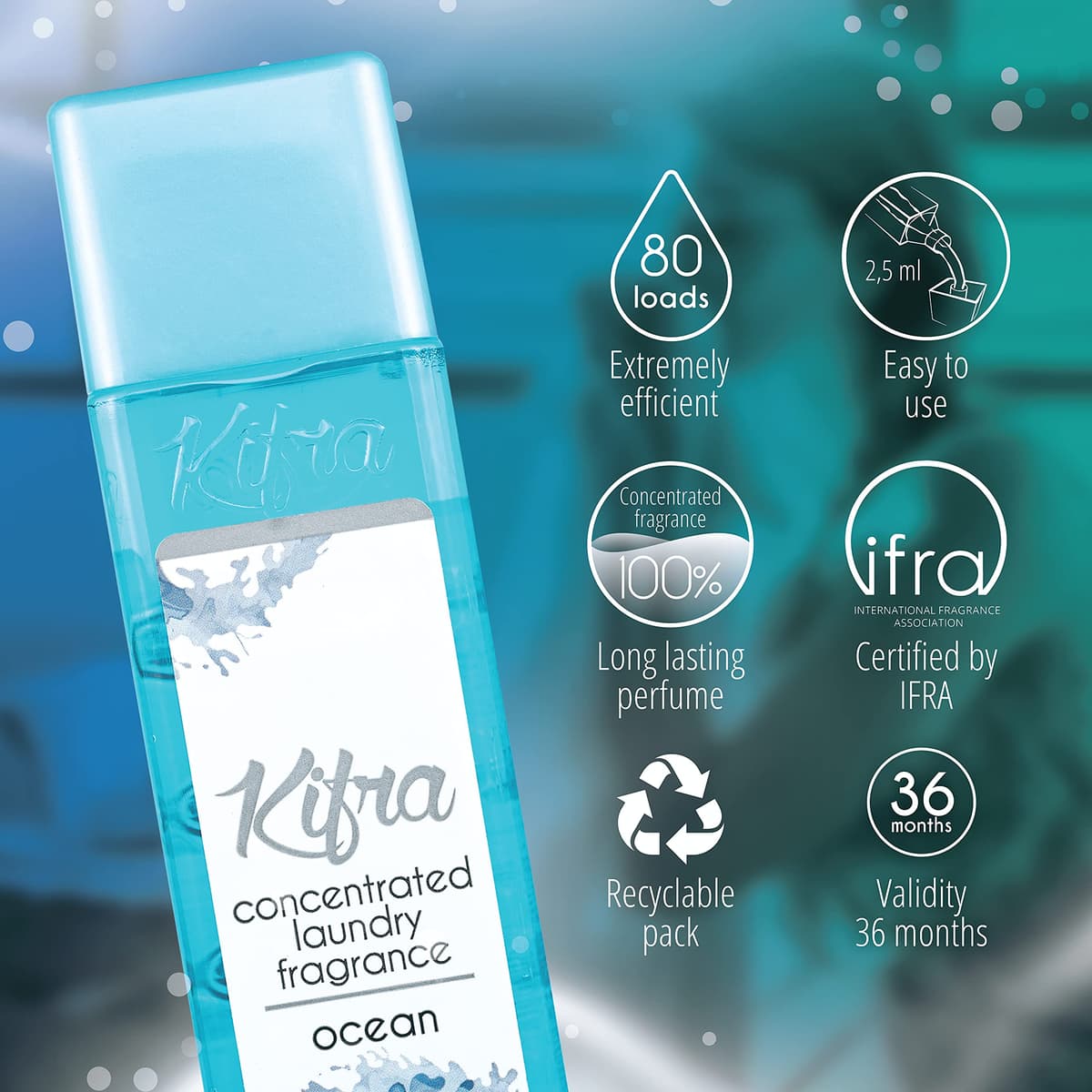 KIFRA OCEAN Perfume de Lavandería Concentrado 200ml 80 Ciclos de Lavado — view 3