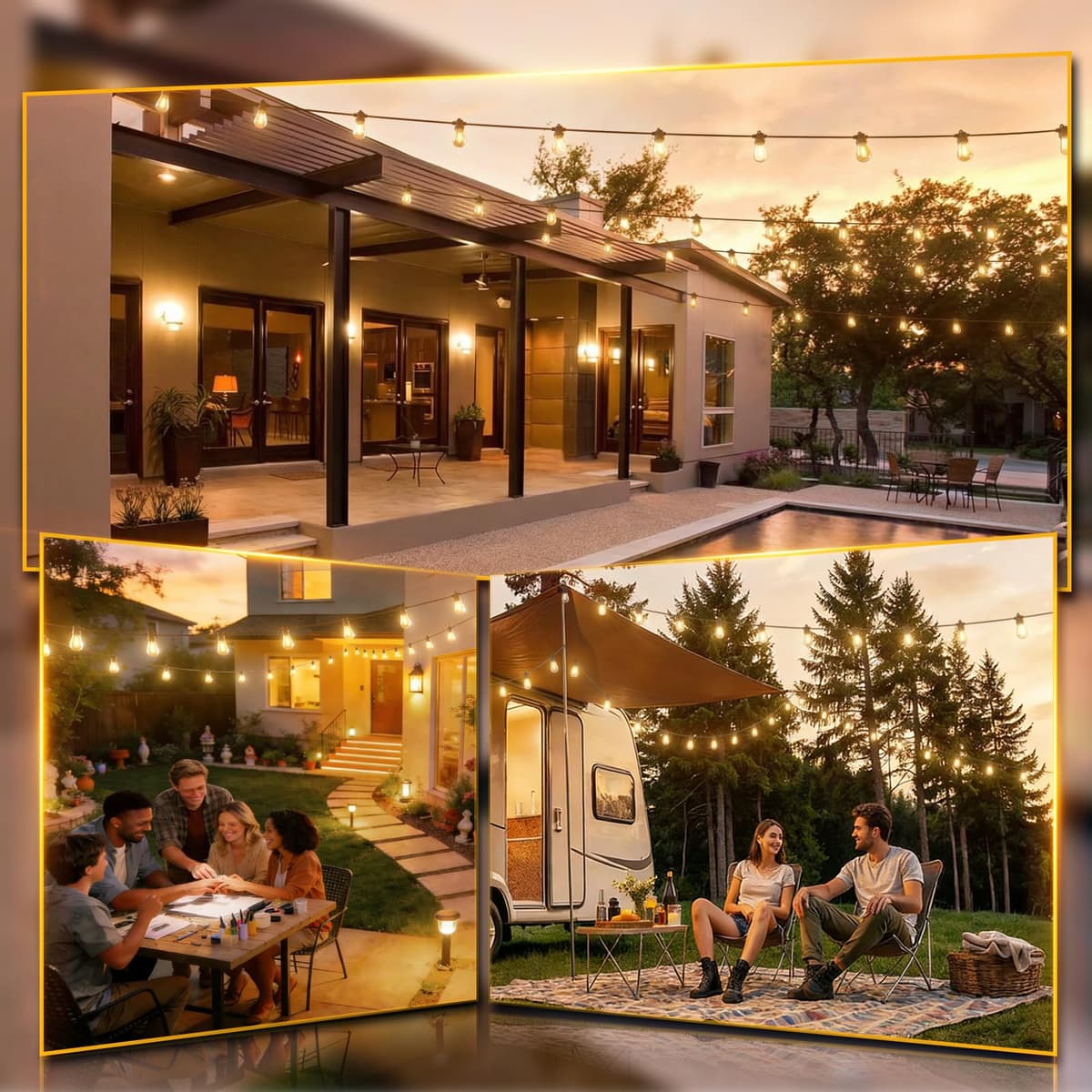 addlon 25FT LED Outdoor String Lights with Edison Shatterproof Bulbs, Heavy-Duty and Weatherproof Strand, Commercial Grade Patio Lights, Decorative for Garden or Patio, Black — view 7