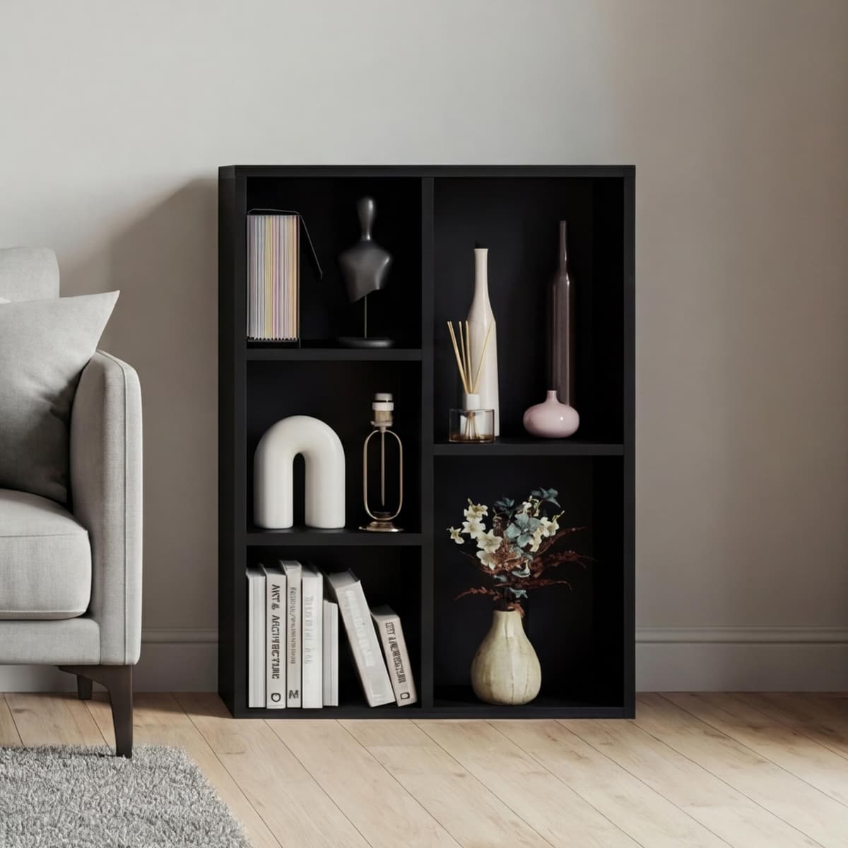 Vida Designs Oxford 3 Tier Cube Bookcase, White Wooden Shelving Display Storage Unit Office Living Room Furniture — view 15