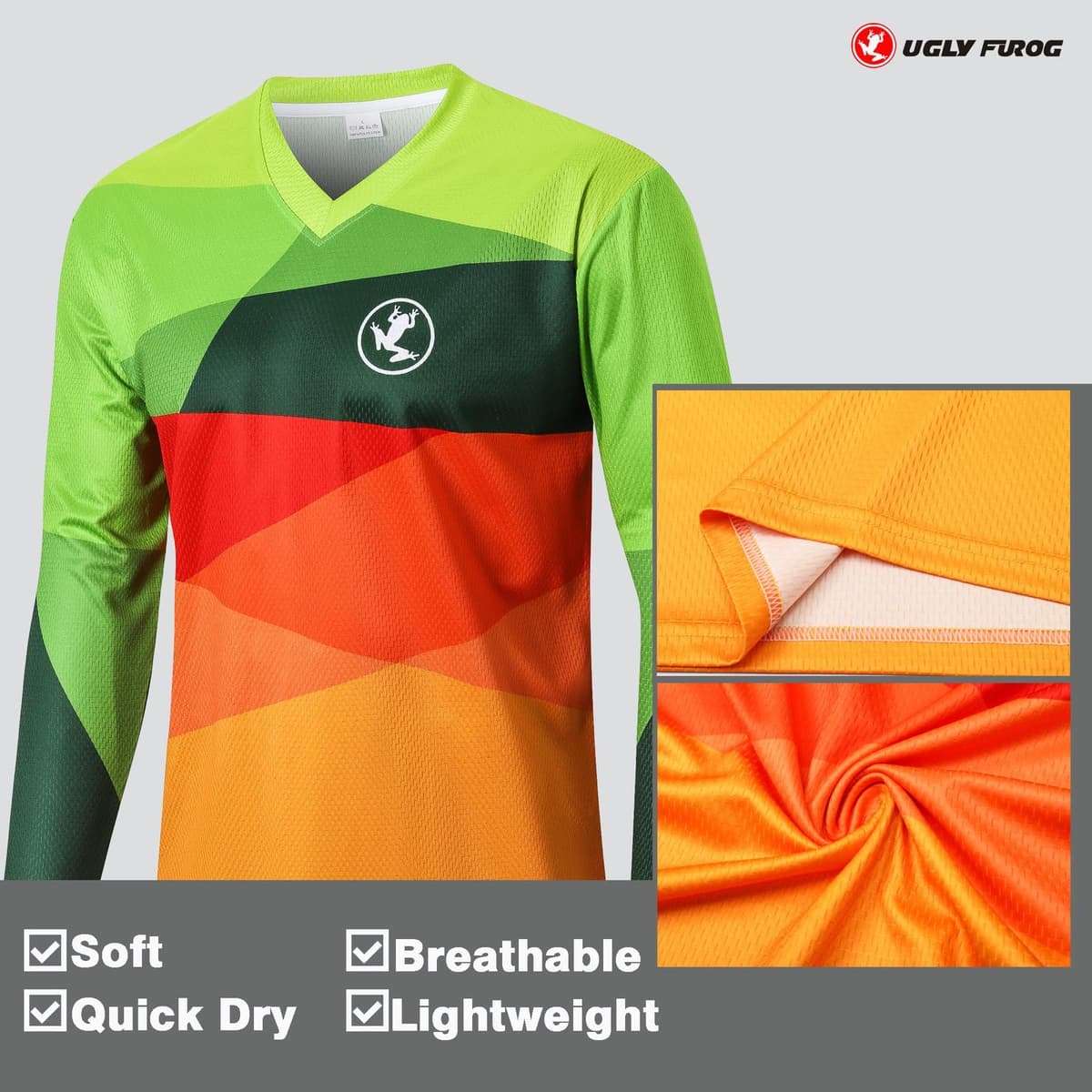 UGLY FROG Downhill Jersey Mens Bike Wear Rage Cycling/Motocross Clothes Mountain Bike Shirt MTB BMX — view 42