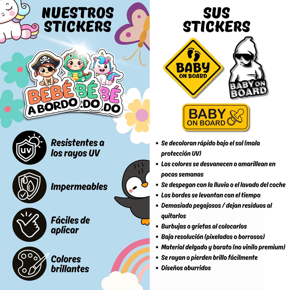 Pegatina Bebe a Bordo Coche, Pegatinas Coche, Bebé Superhéroe, Pegatinas de Bebe a Bordo, Pegatina Resistente a UV e Impermeable — view 3