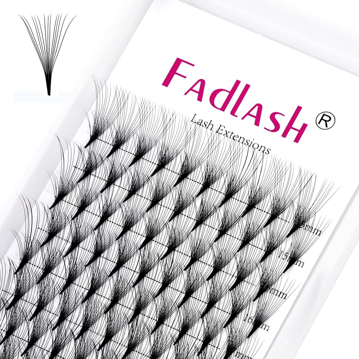 Russian Volume Lashes 16D 0.07 C Curl Mix Tray - Premade Fan Lashes (8-14mm) — view 21