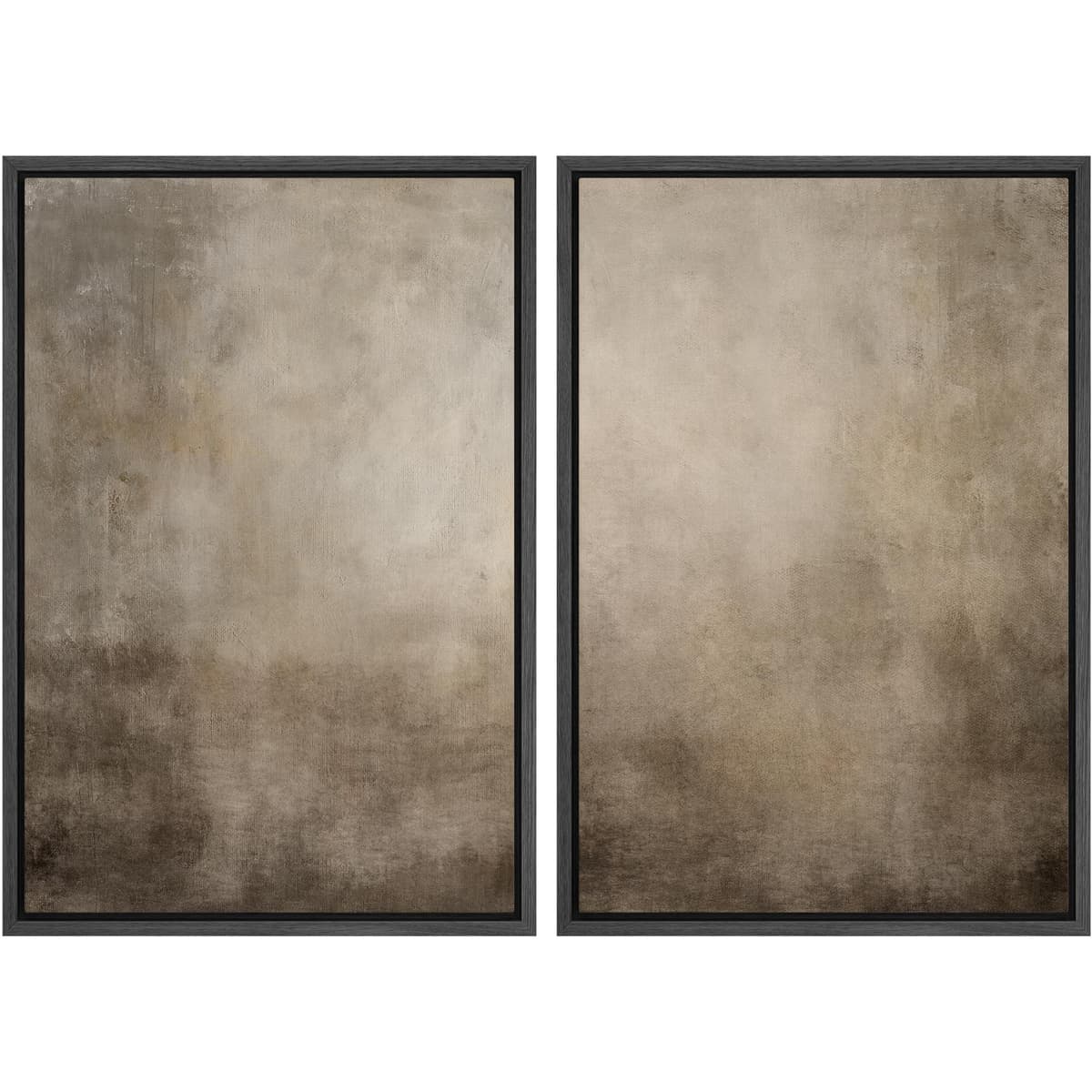 MUDECOR Framed Canvas Print Wall Art Monochromatic Gradient Abstract Minimalist Gray Illustrations Modern Art Decorative Bohemian Colorful Chic for Living Room, Bedroom, Office - 16"x24"x2 Black