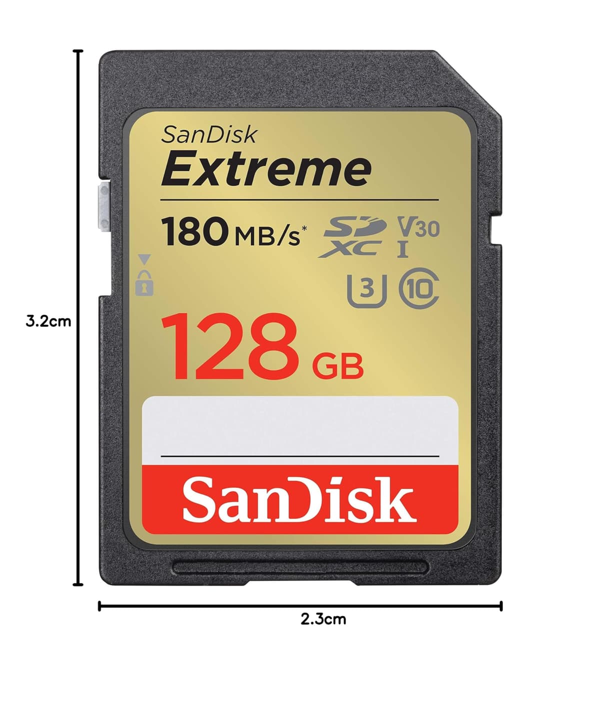 SanDisk 128GB Extreme SDXC card, SD card up to 180MB/s, V30 Memory card, UHS-I, Class, 10, U3, V30, RescuePro Deluxe data recovery software. — view 3