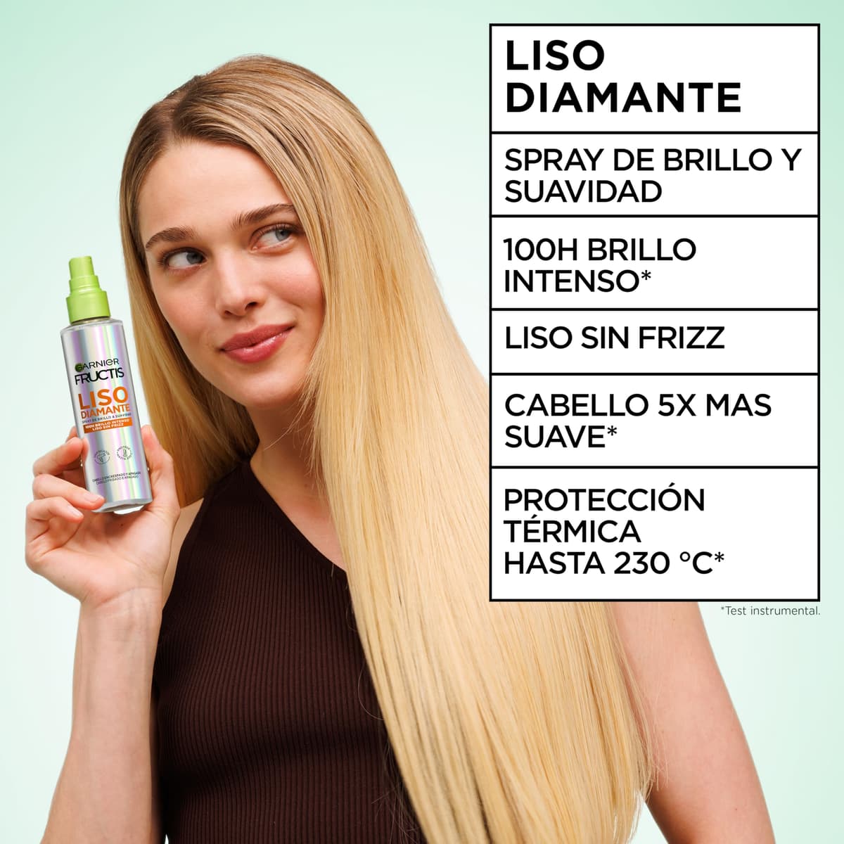 Garnier Fructis Diamond Smooth Spray, Shine and Smoothness, 100H Intense Shine, Smooth without Frizz, Light Feel, Thermal Protection, 150 ml — view 7
