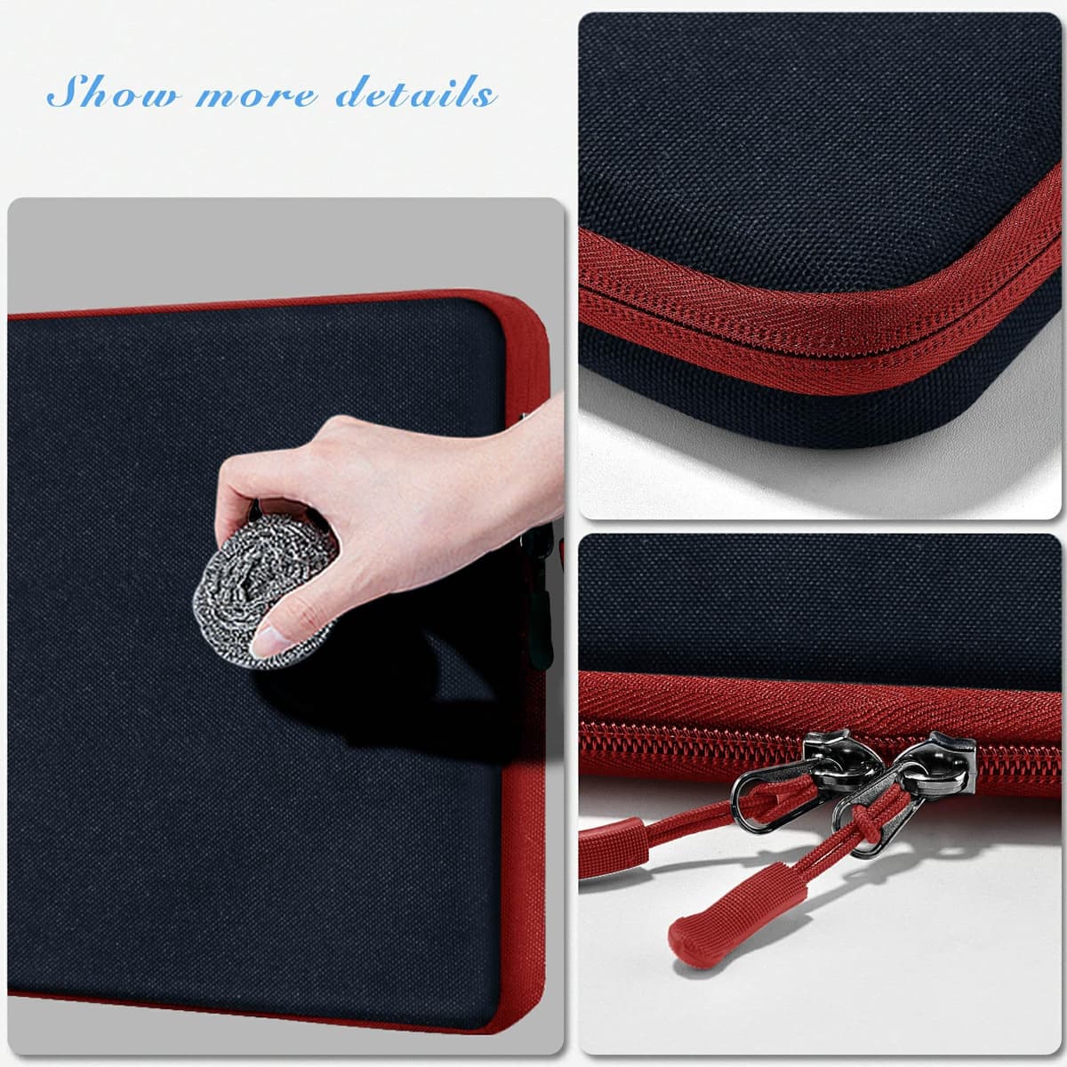 HSEOK 15,6" Funda para Computadora Portátil, Funda Impermeable a Prueba de Golpes con Bolsillo Lateral, Compatible con MacBook Pro 16"/15" y la Mayoría de Las PC de 15" 15,6" 16",B02K02 — view 4