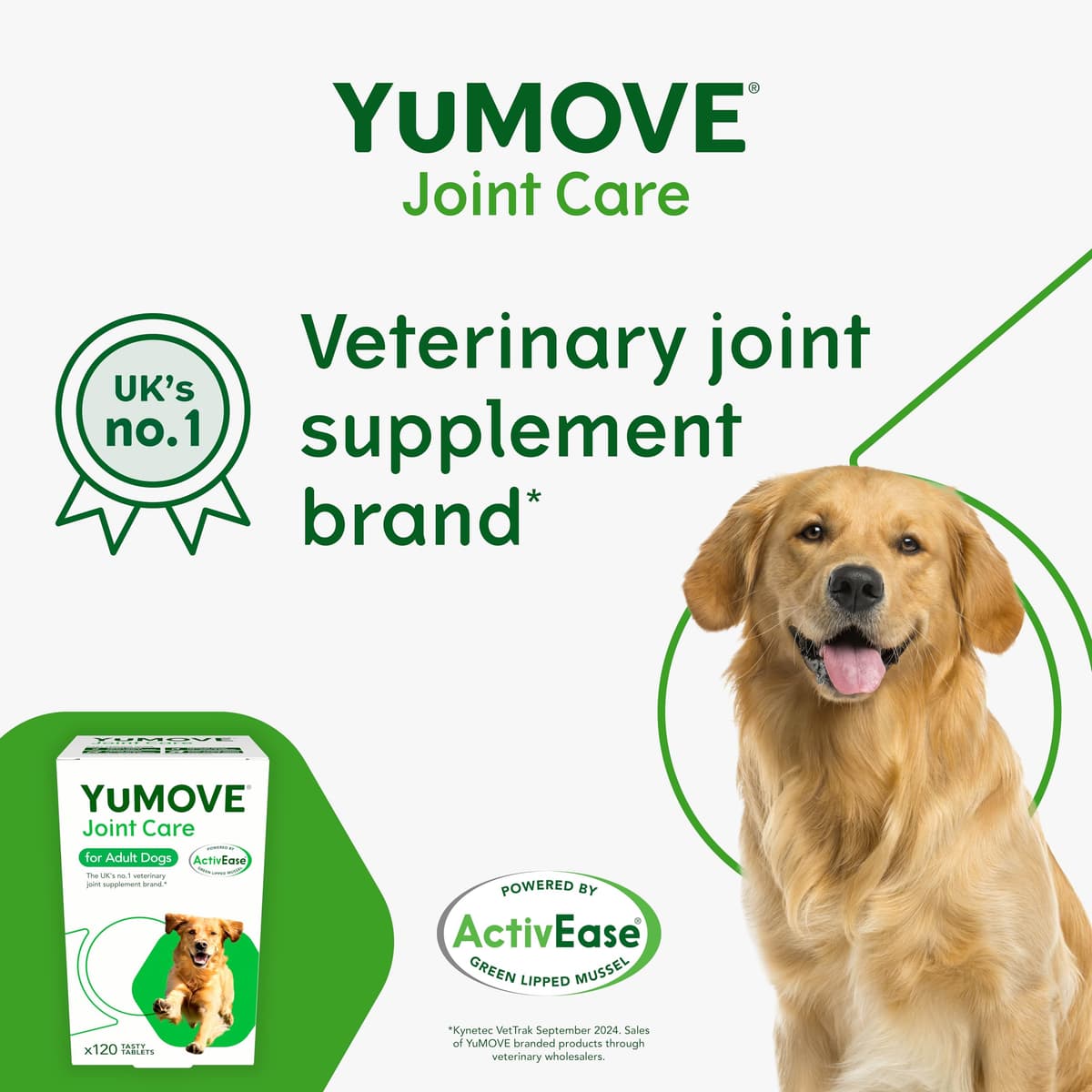 YuMOVE Joint Supplement for Dogs, Essential Dog Hip and Joint Support for Adult Dogs with Glucosamine, Chondroitin, Green Lipped Mussel, Aged 6 to 8, 120 Tablets — view 3