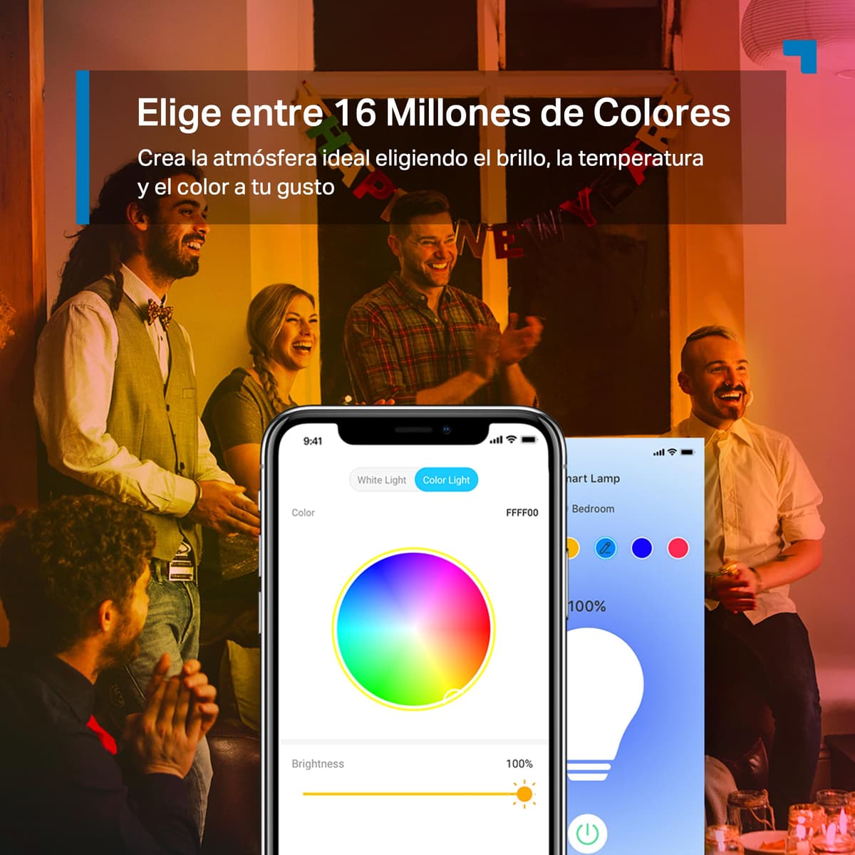 Tapo L530E – Bombilla LED inteligente Wi-Fi, multicolor, regulable, casquillo E27, 8.3W, 806 lúmenes, compatible con Alexa y Google Home, paquete de 2 (paquete de 1) — view 3