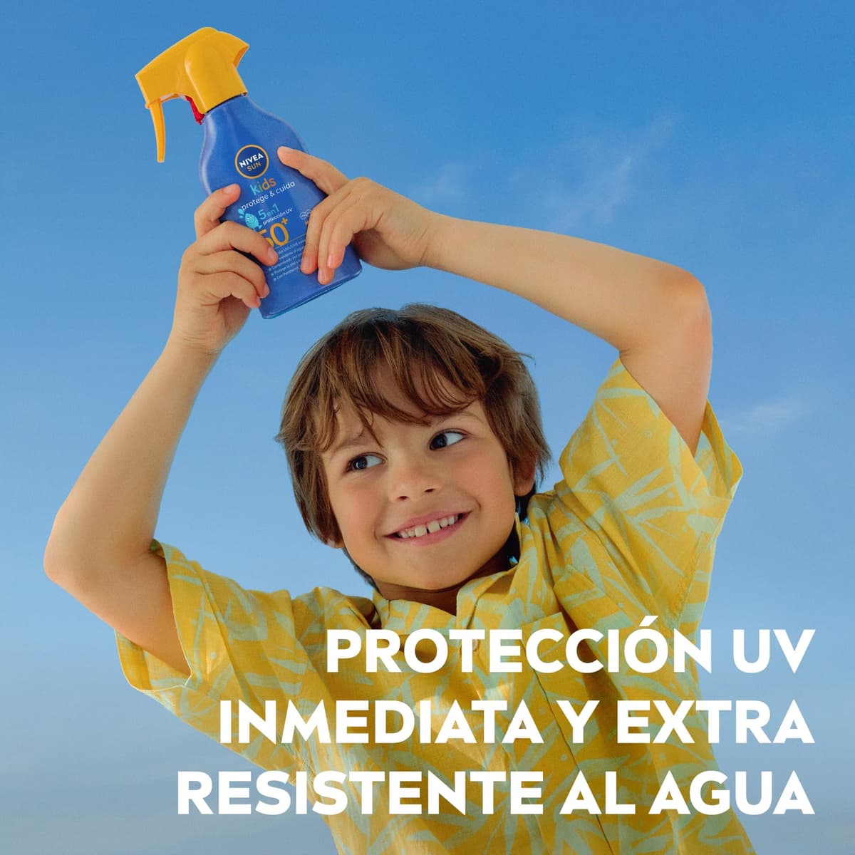 NIVEA SUN Protege & Cuida Kids - Spray FP50+ - Protector Solar Infantil - Protección UVA/UVB Alta - Resistente al Agua - Hidratación Profunda - Aplicación Sencilla - Piel Sensible Para Niños - 250 ml — view 4