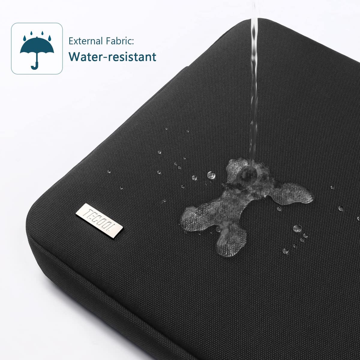 TECOOL 13 Inch Laptop Case Sleeve For MacBook Air 13 13.6 inch M4/A3240 2025 M3/A3113 2024 M2/A2681 M1/A2337 2022-2018, Macbook Pro 13 inch M2 M1 2022-2017,Protective Macbook case Sleeve,Black — view 3