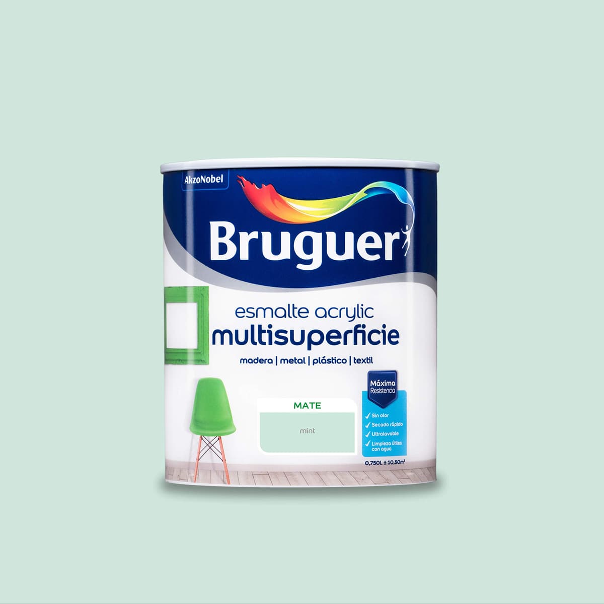 Bruguer Acrylic Multisuperficie Esmalte al agua Satinado - Pintura 750 mL, Blanco Permanente — view 71