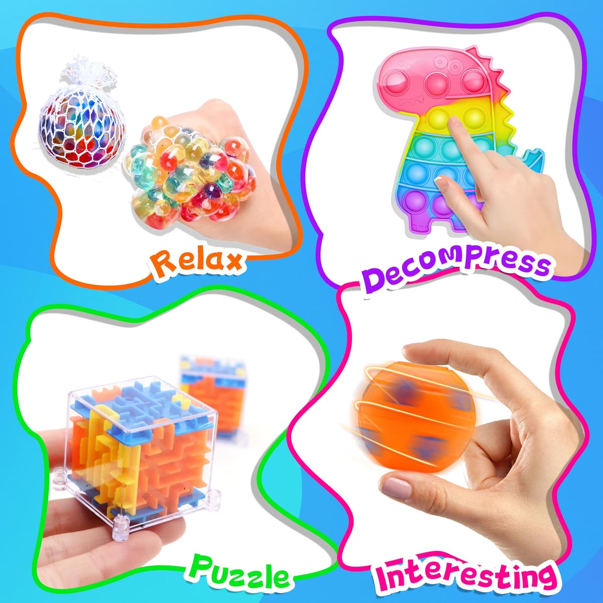 1000pcs Party Favors Goodie Bags for Kids, Fidget Toys Pack, Stocking Pinata Stuffers, Birthday Gifts, Classroom Prize, Treasure Box, Carnival Prizes, Easter Eggs Fillers — view 4