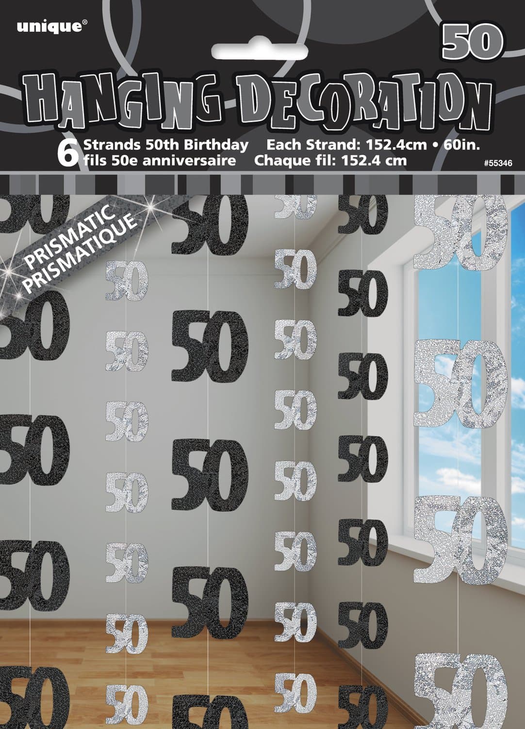 Unique Party 92068 - 9ft Foil Glitz Pink Happy 80th Birthday Banner — view 136