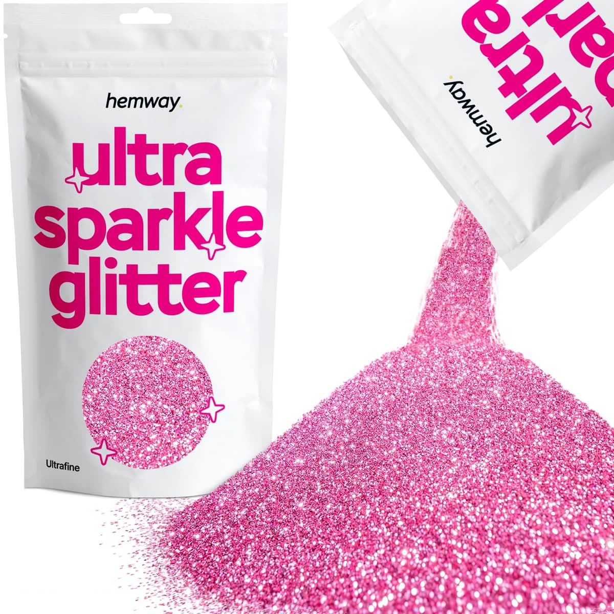 Hemway Ultra Sparkle Glitter Baby Pink Iridescent 100g Fine | Glitter for Arts & Craft, Makeup, Nail Art, Crafting, Card Making, Sparkle Decoration — view 45