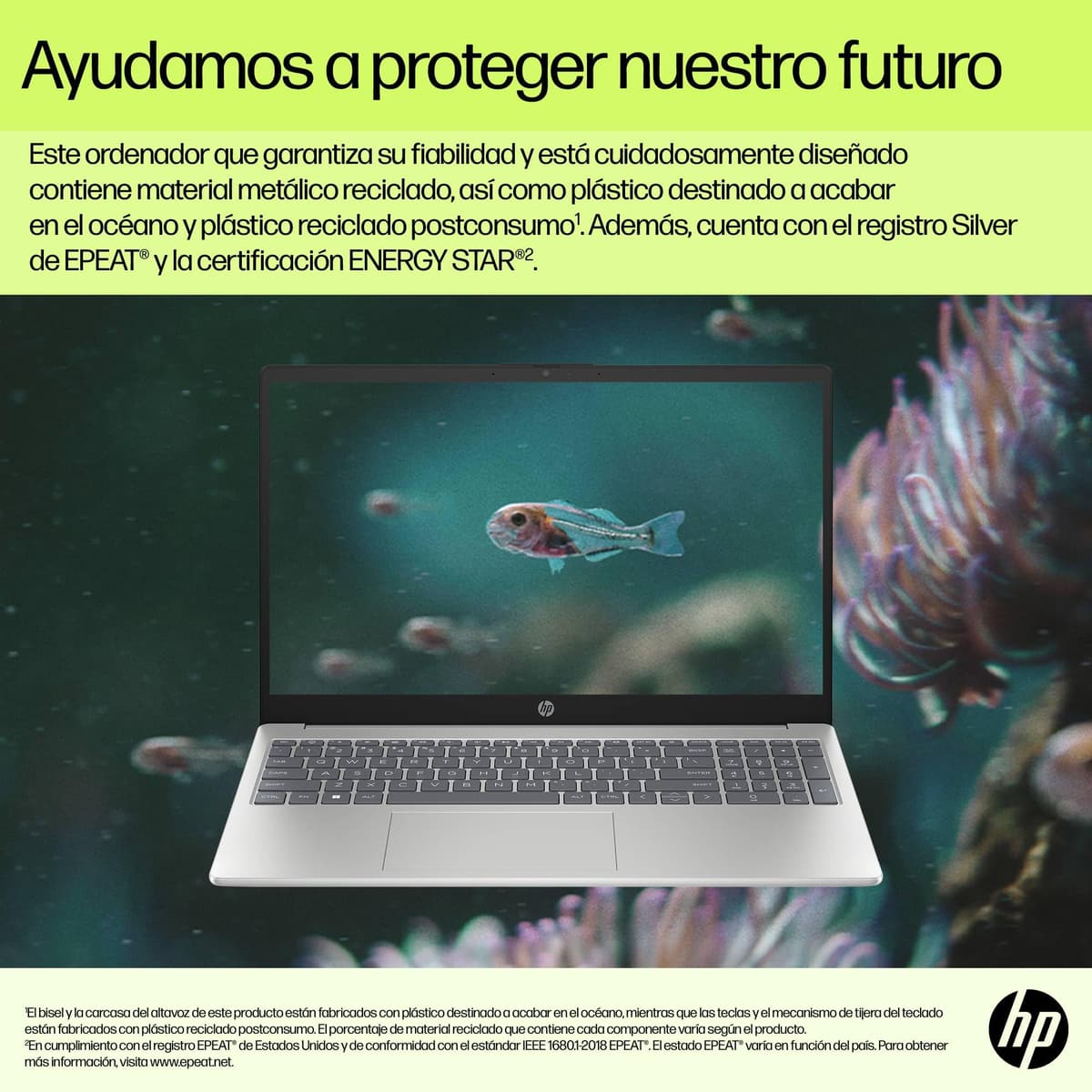 HP 15-fc0240ns - Ordenador portátil de 15.6" FHD (AMD Ryzen 7-7730U, 32 GB RAM, 1TB SSD, AMD Radeon Graphics, Sin Sistema operativo) Plata - Teclado QWERTY Español — view 8
