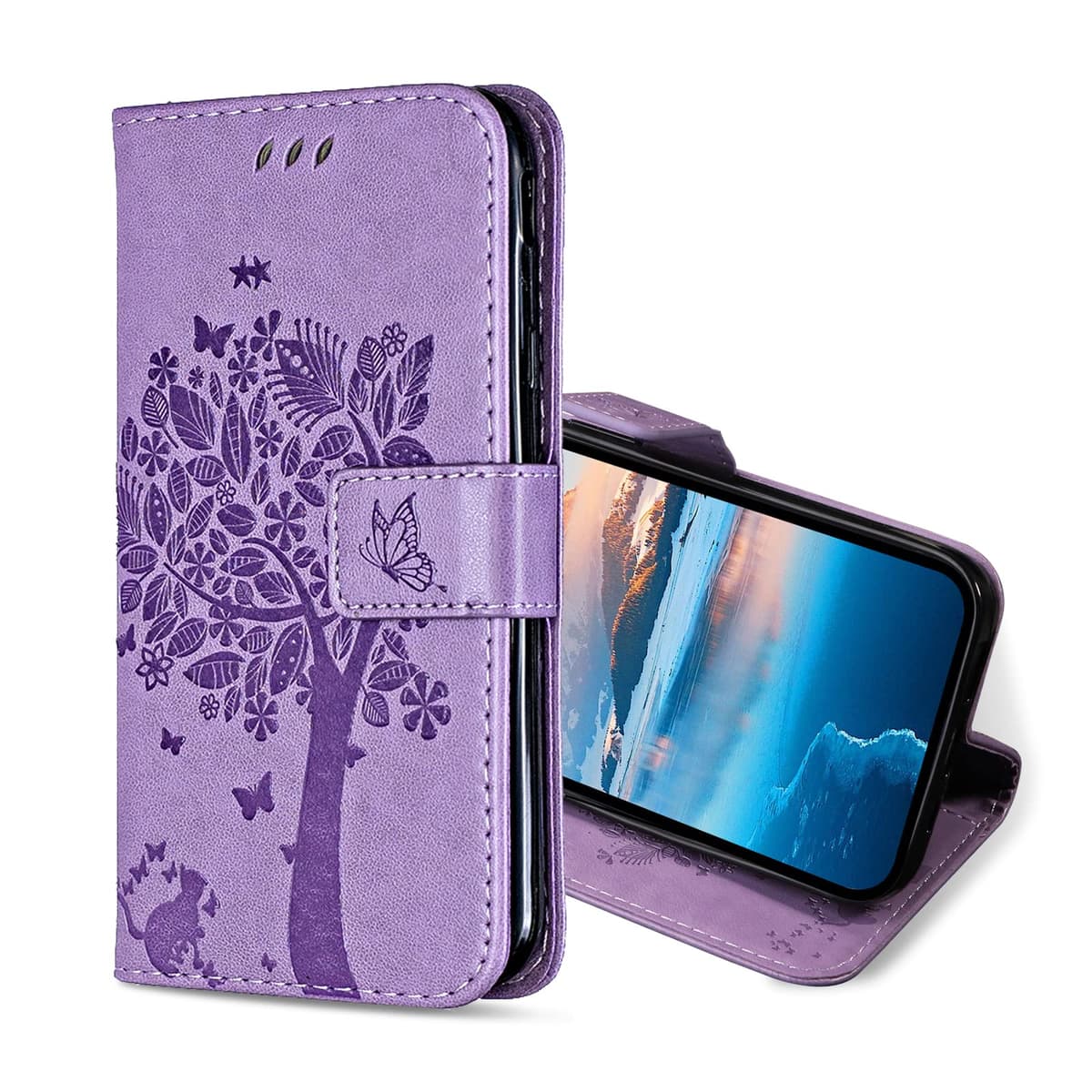 Funda para Samsung Galaxy A23 5G/4G / M13 4G / M23 5G, Funda Tapa Libro Movil de Cuero PU, Ranura para Tarjeta Plegable Billetera Carcasa para Samsung A23 / M13 4G / M23 5G (Lavanda)