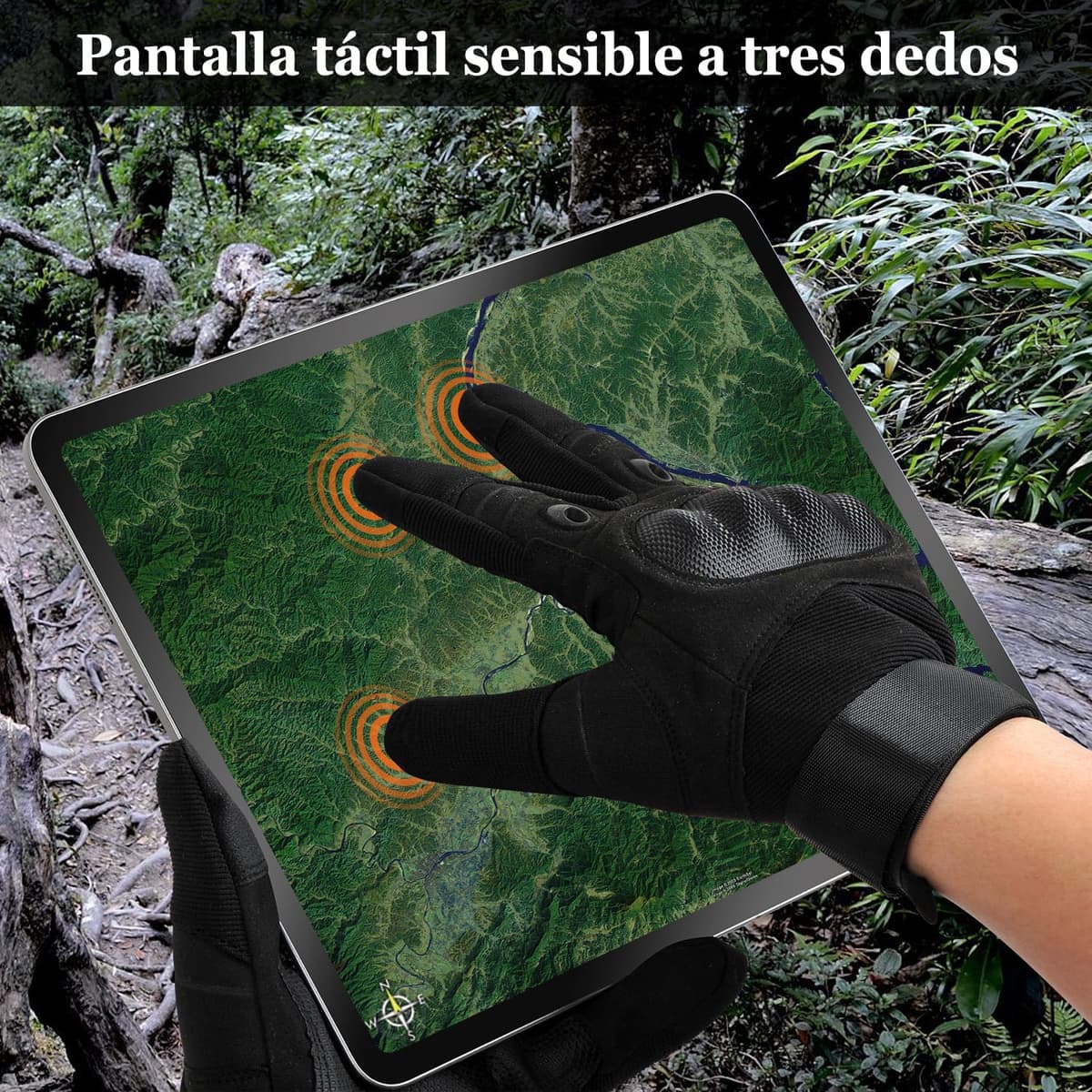 Guantes de Moto para Hombre, Guante de Verano para Pantalla Táctil con Nudillos Duros, Guantes Protectores para Airsoft Motocross Scooter Ciclomotores ATV Paitball Bicicleta de Montaña — view 4
