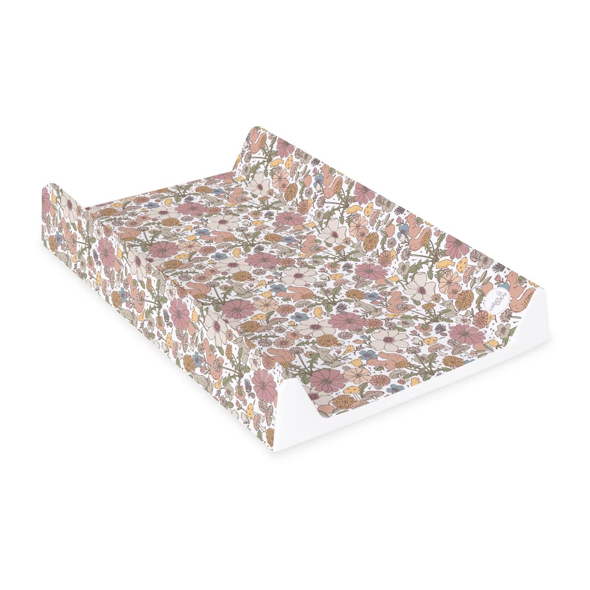 Ceba Baby® Cambiador Bebe para Cuna - Cambiador Rígido para Bebés - 70x50 cm - 2 Cuñas - Almohadilla Cambiadora Lavable para Niñas y Niños - Certificado Öko-Tex - Giardino - 70x50 cm — view 2