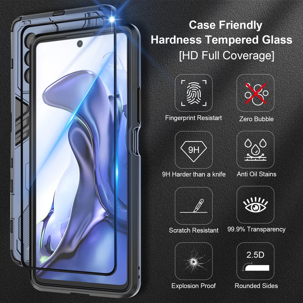 Funda para CMF Phone 2 Pro, Carcasa Antigolpes con Soporte anular metálico, Case Protectora de Grado Militar, Negro — view 286