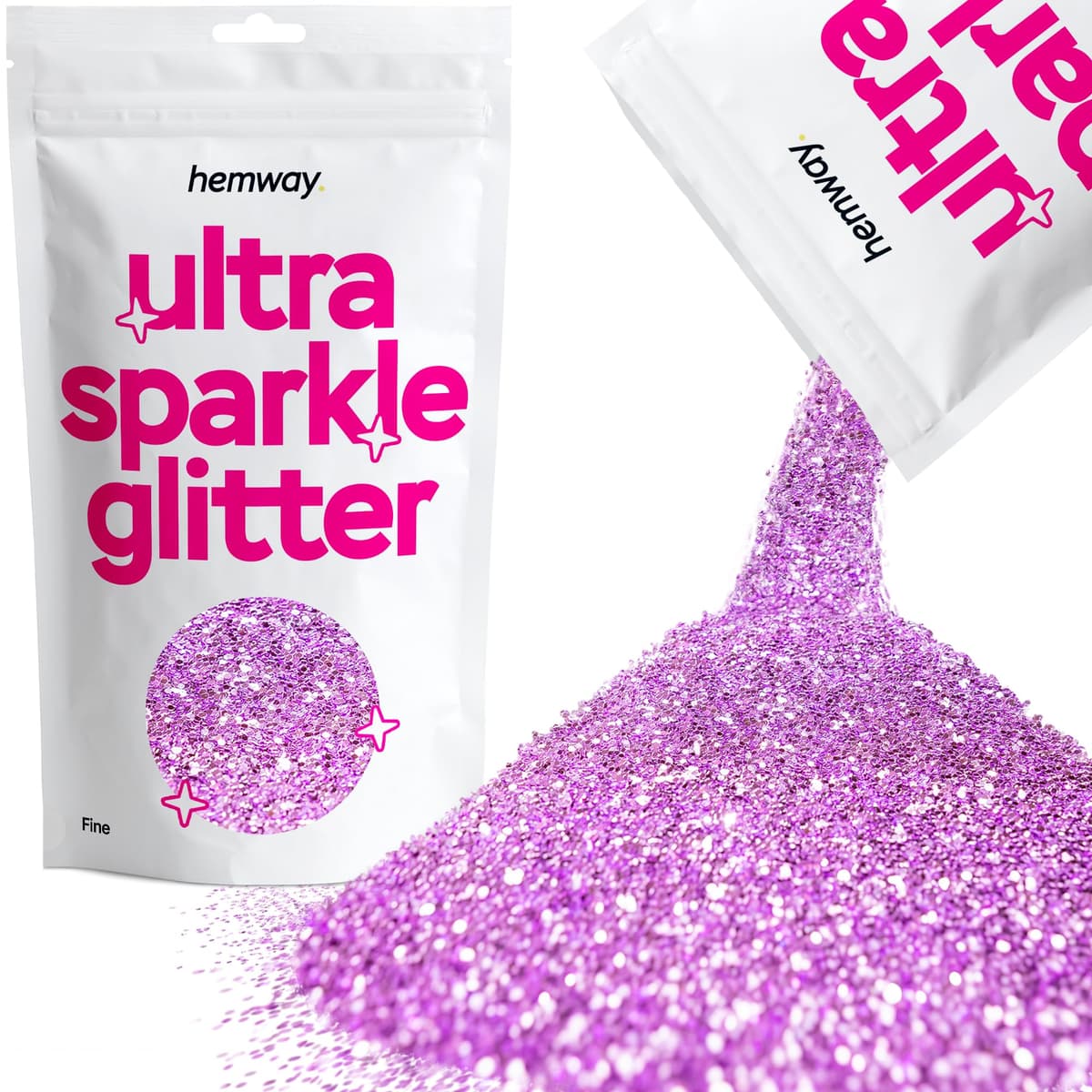 Hemway Ultra Sparkle Glitter Baby Pink Iridescent 100g Fine | Glitter for Arts & Craft, Makeup, Nail Art, Crafting, Card Making, Sparkle Decoration — view 50