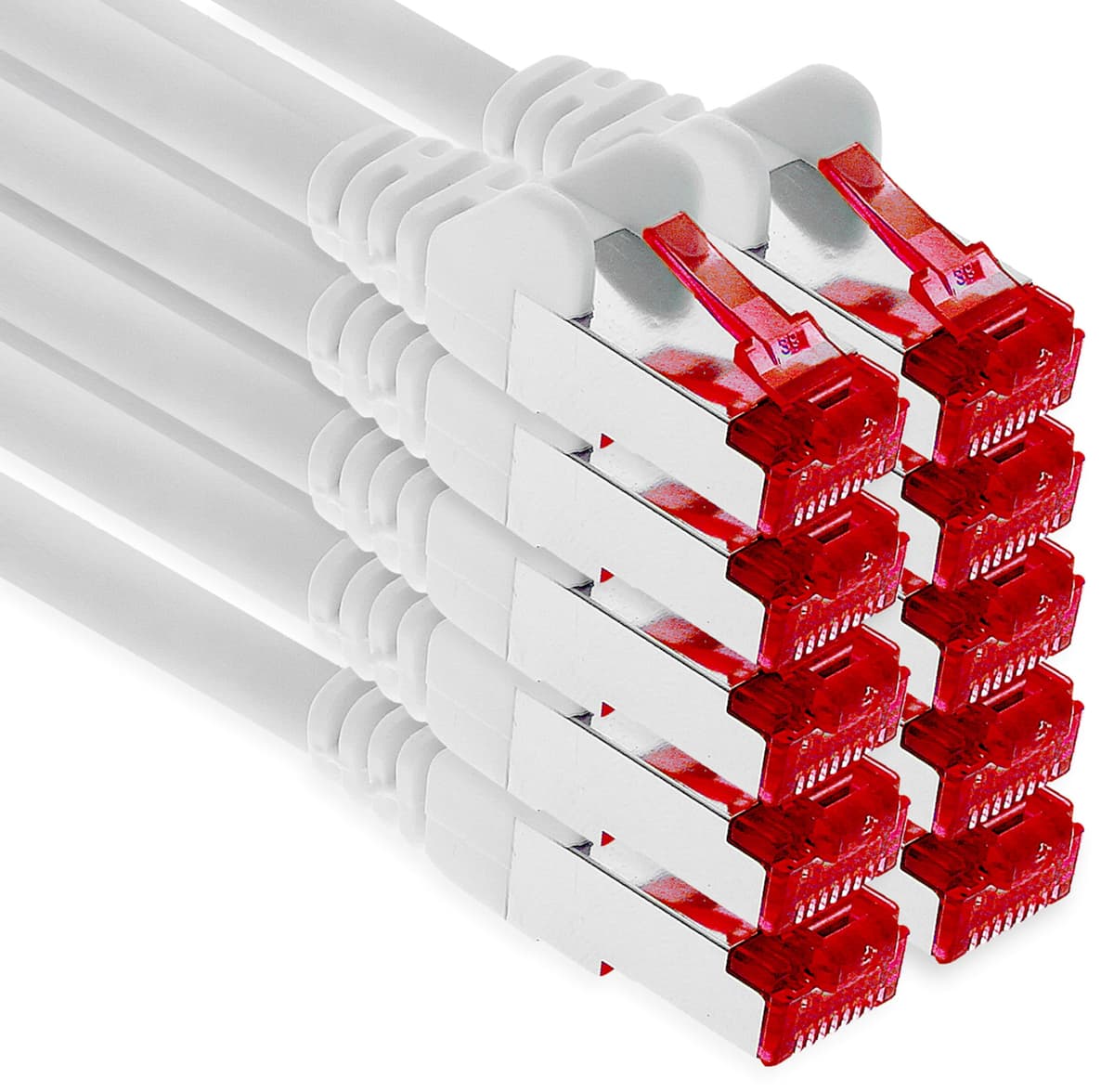 1aTTack.de - 1x 10m CAT6 patch cable S/FTP PIMF shielding CAT.6 RJ45 network cable Ethernet cable DSL LAN router switch modem patch panel - blue - 1 piece — view 35