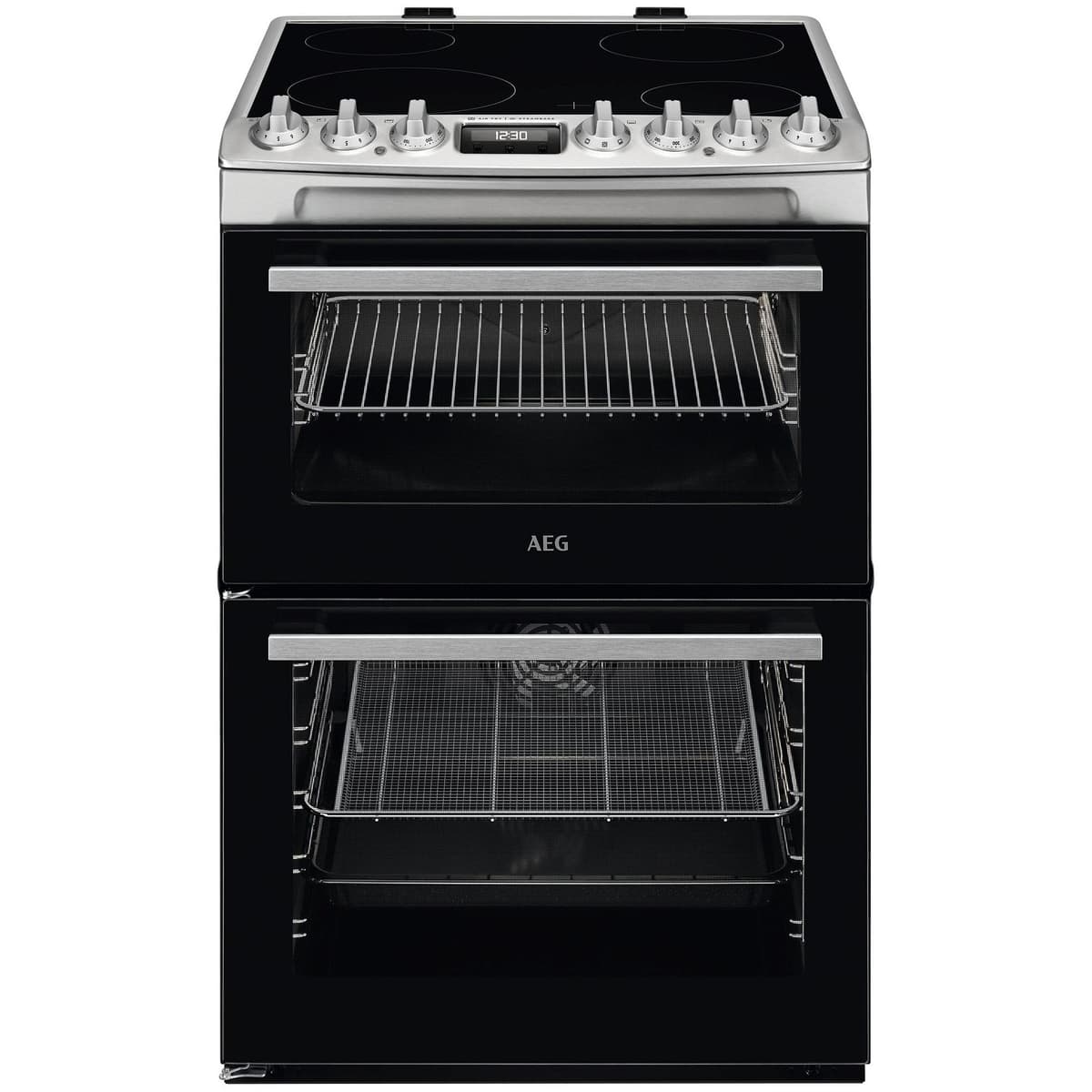 CCX6740ACM SteamBake 600mm Double Electric Cooker Ceramic Hob S/Steel