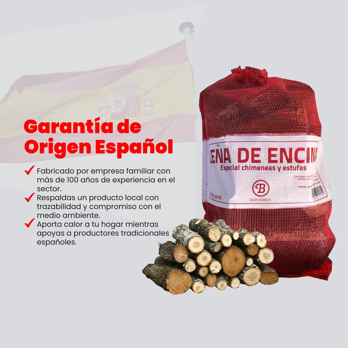 Leña Encina Saco 12kg Madera Dura Secada Horno Alto Rendimiento Calor Intenso Llama Duradera Ideal Chimenea Estufa Barbacoa Interior Exterior Combustión Lenta Baja Humedad Ecológica Limpia — view 4