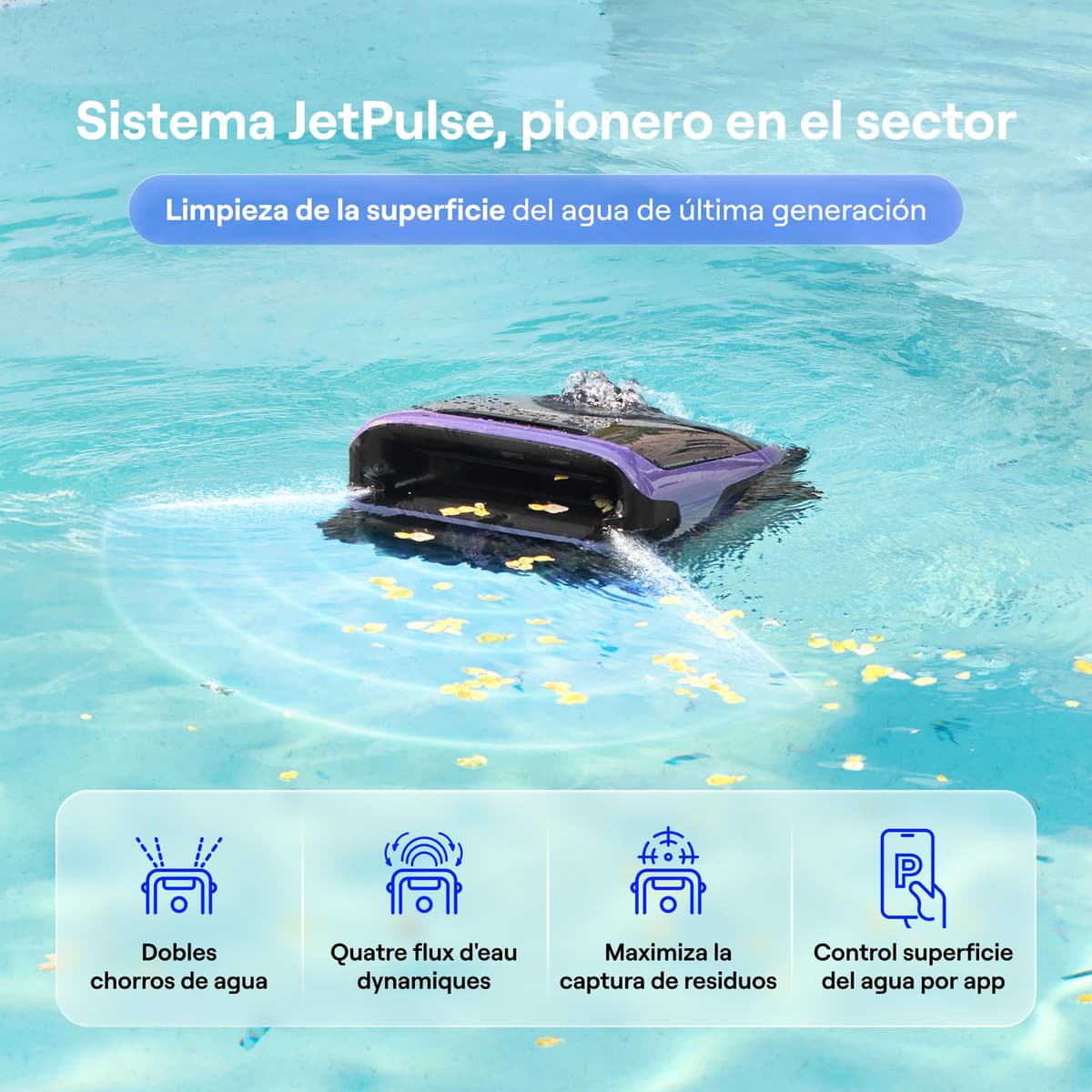 Beatbot Sora 70 Robot limpiafondos 4 en 1: Fondo, Paredes, línea de flotación y Superficie, 25700 LPH, Aparcamiento en Superficie, depósito de 6 l, para Piscinas elevadas y enterradas de hasta 300 m² — view 5