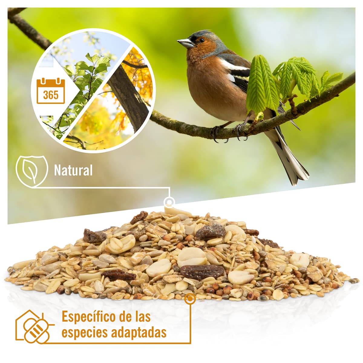 wildtier herz I Alimentación para Pájaros - sin Cáscara - Consistencia Fina (5kg) I Comida de Aves para Alimentos - Alimento para Aves — view 2