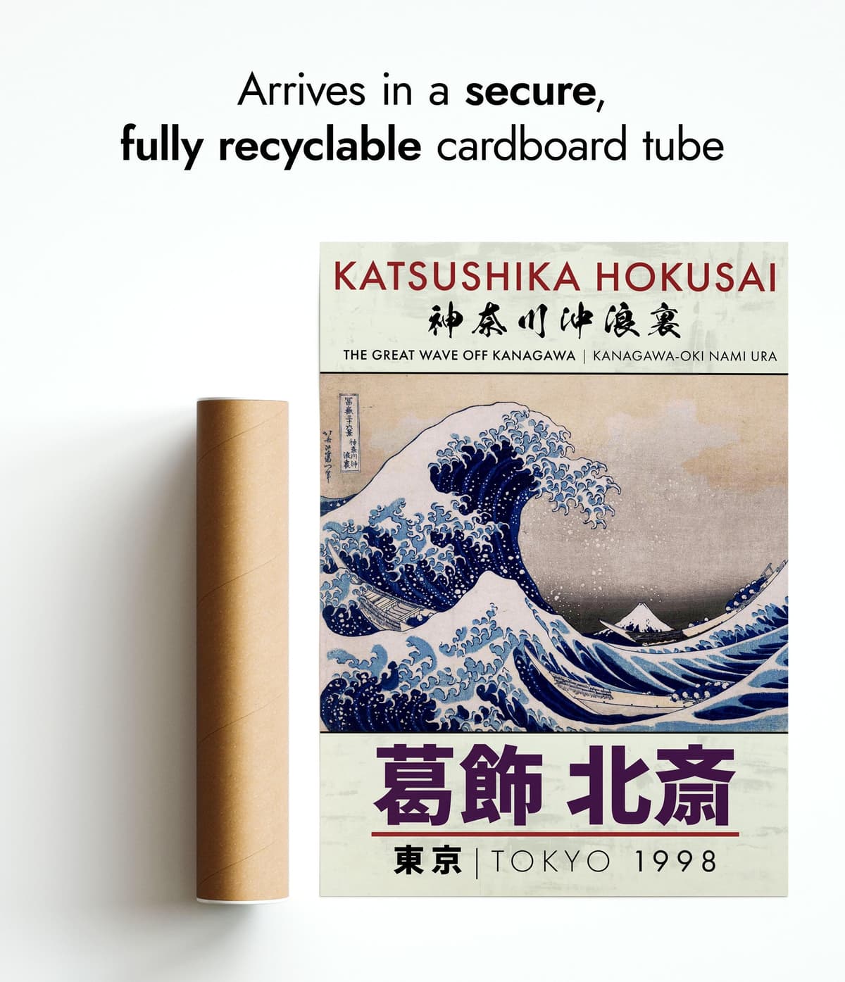 Animato The Great Wave Japanese Woodblock Print, Modern Poster Japan Wall Art Exhibition Ukiyo-E Home Decor, Archival Matte, A5 (Print Only) - 21x14.8cm — view 6