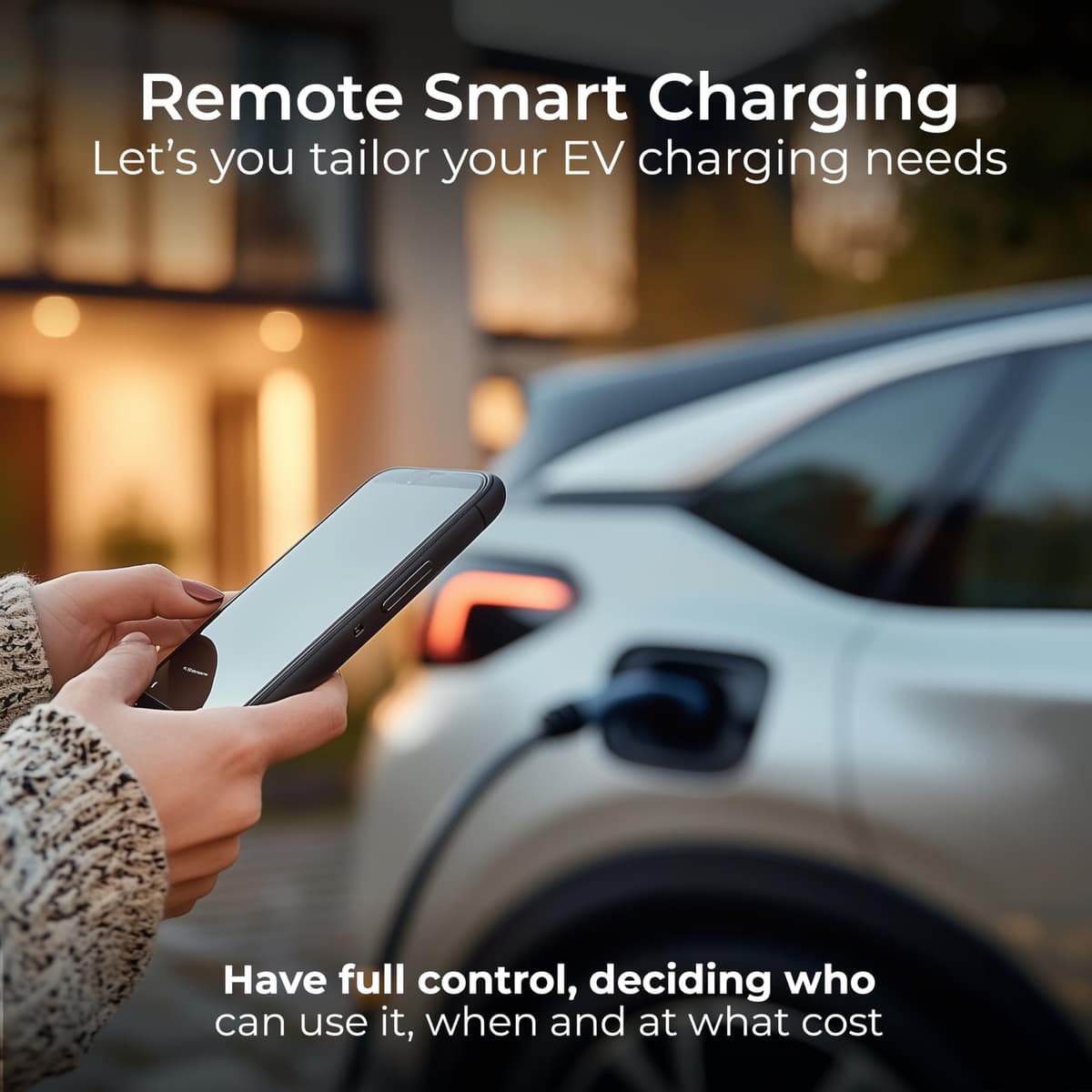 Masterplug Smart EV Home Wall Charger for Type 2 Electric and Plug-In Hybrid Vehicles, Socket Only, Mode 3, Auto-Lock, Solar Charging, Single Phase, Wi-Fi, Black, IP55, 7.4kW, 32A, EVCM3SS7B-MP — view 3