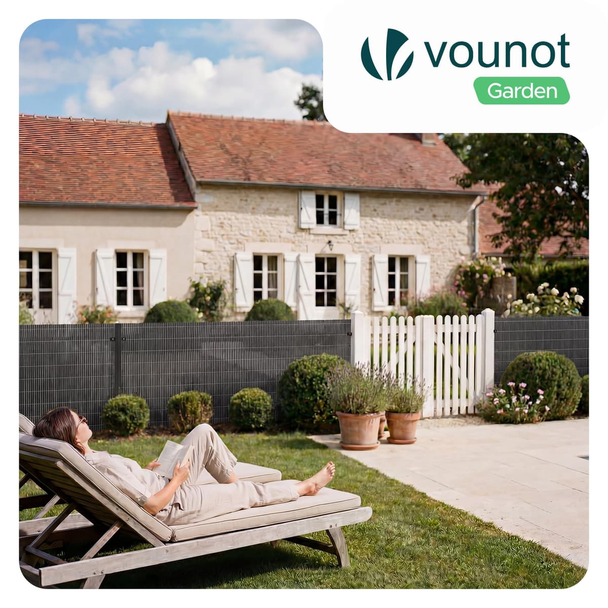 VOUNOT® Cañizo de PVC Imitación a Mimbre Cerramiento Mimbre Artificial en PVC Alta Durabilidad con Bridas Cañas Enteras de 7,5 mm Valla de Decoración Jardín Terraza Ocultación Exterior 1x3M Antracita — view 2