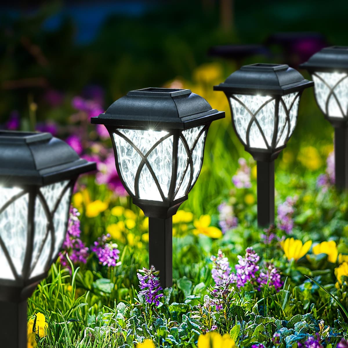 GIGALUMI Solar Lights Outdoor Garden, 6 Pack LED Garden Solar Lights Waterproof, Solar Powered Pathway Lights for Yard, Patio, Landscape, Walkway, Path (Warm White) — view 8