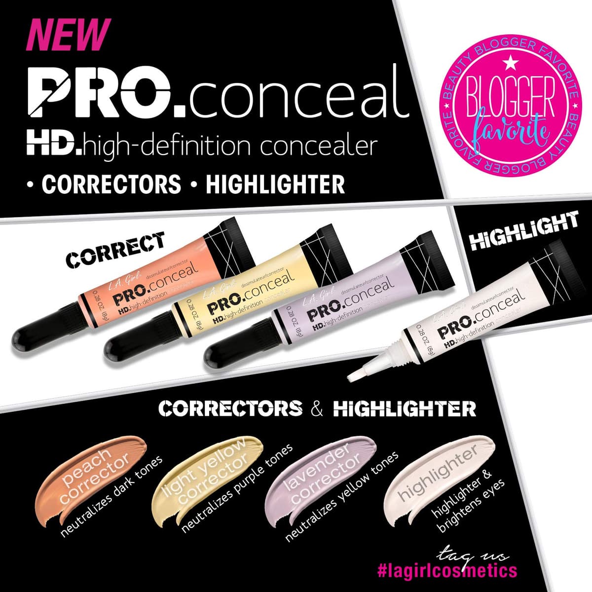 L.A. Girl - Corrector HD Pro Conceal | Cobertura completa | Aspecto natural | Minimiza líneas finas | Resistente | Larga duración, Light Yellow, 8 g — view 4
