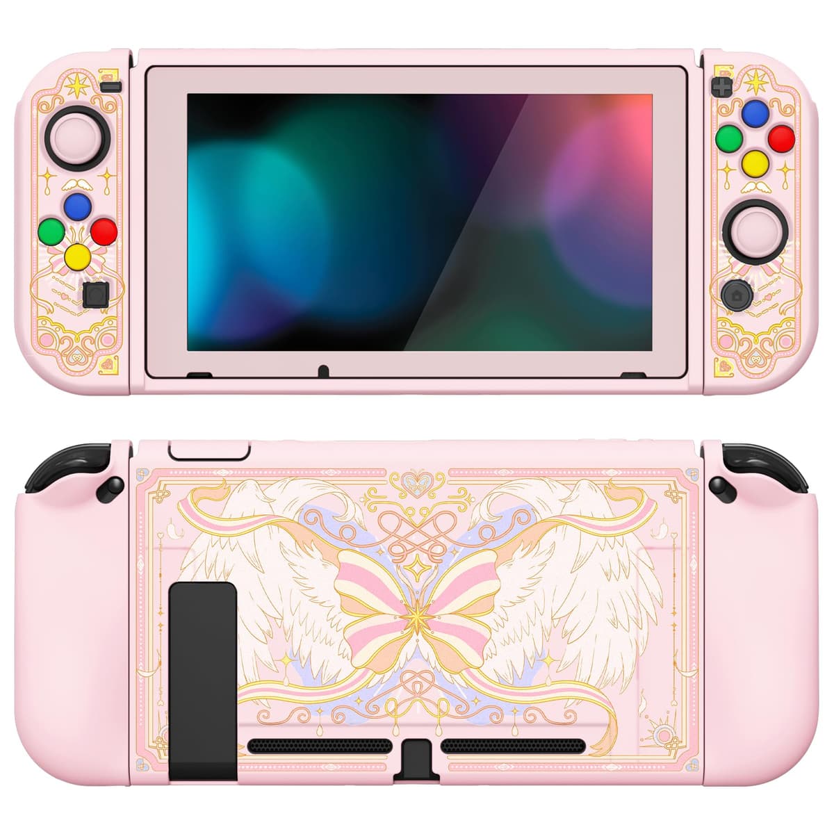 playvital ZealProtect Soft Protective Case for Nintendo Switch, Flexible Cover Protector for Switch with Screen Protector & Thumb Grip Caps & ABXY Direction Button Caps - Cherry Bunny & Cherry Bear — view 33