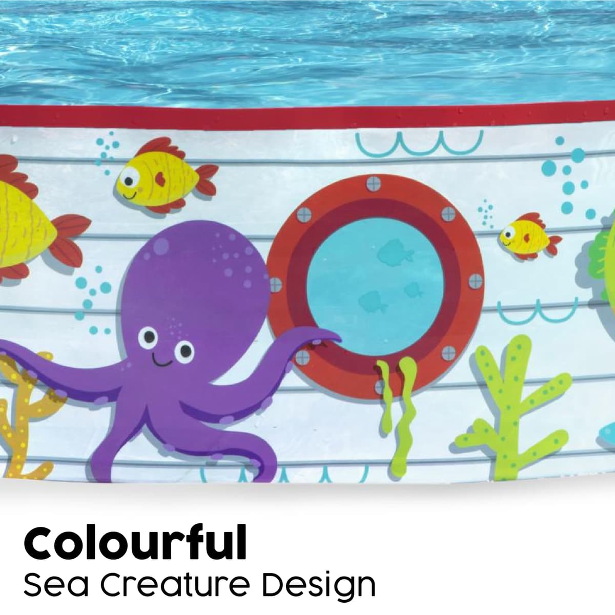 Bestway 55029 Paddling Fill N Kids Garden Pool with Fun Fish Print, Multicolor, 1.52 m x 25 cm — view 3