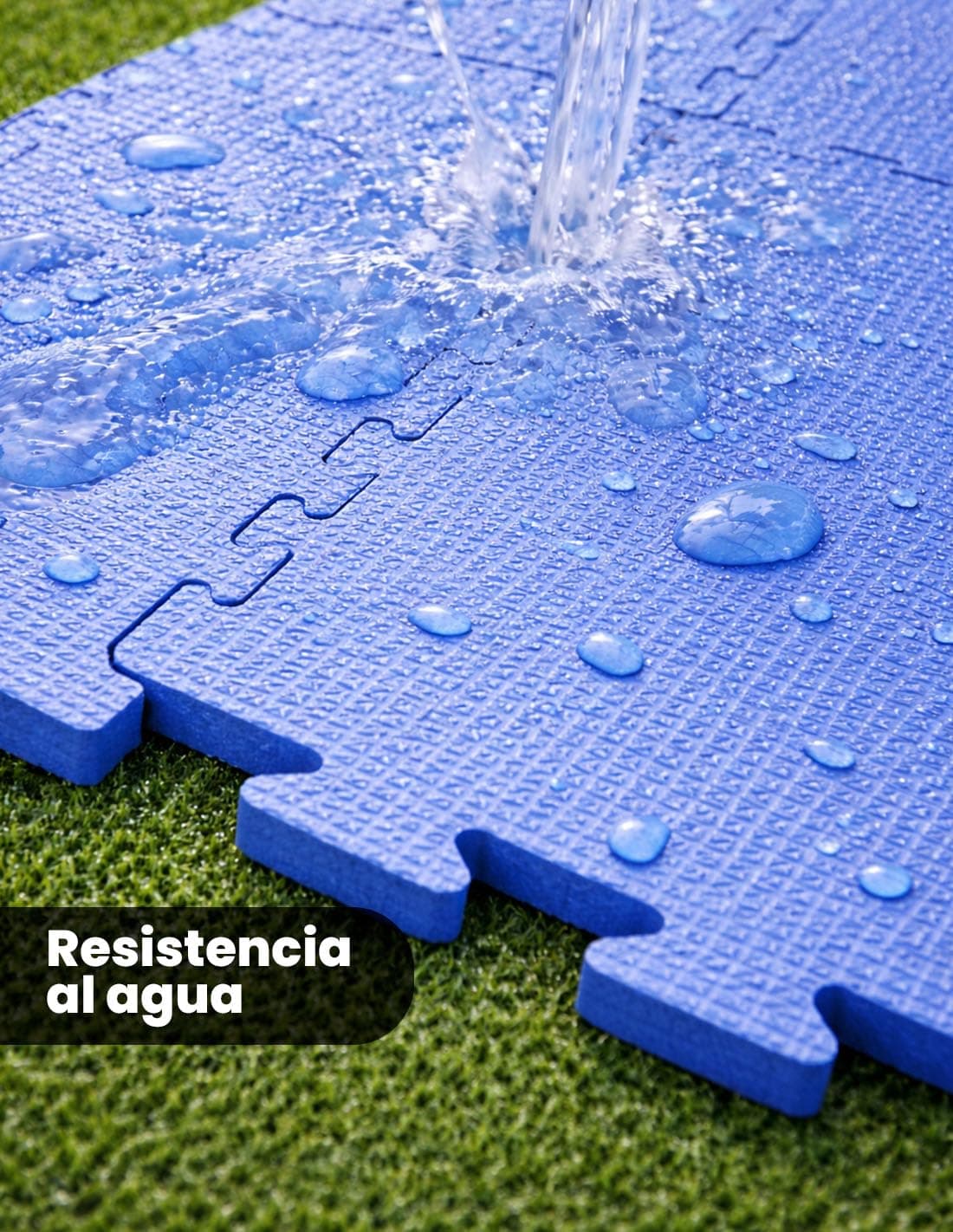 JARDIN202 - Suelo Protector para Piscina Desmontable | Estera Puzzle de Goma EVA Antideslizante | Protector Impermeable SPA y Jacuzzi | Azul | 20 Uds | 7,20 m² (Azul) — view 4